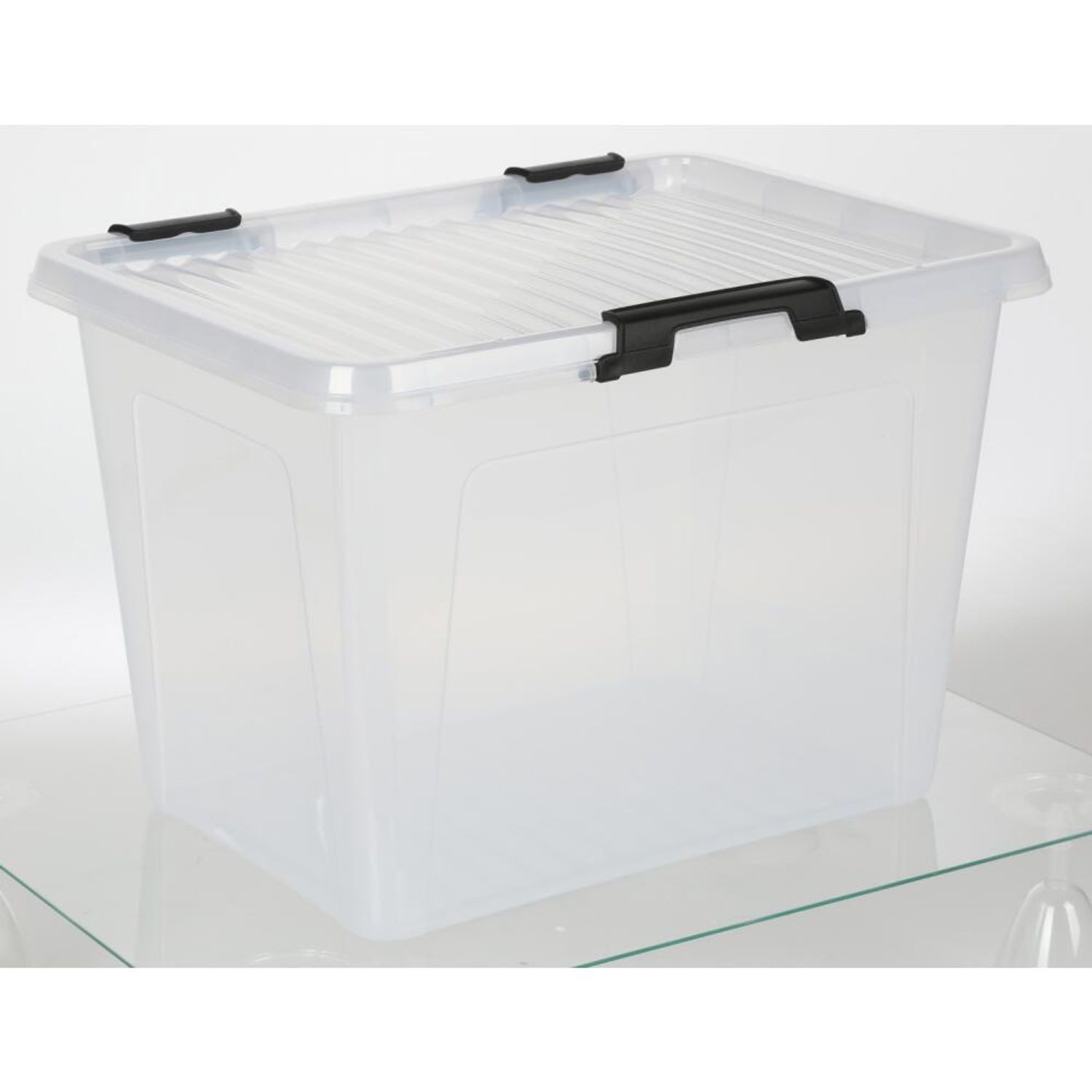 Thumbnail - BURI Aufbewahrungsbox Scharnierbox 19L transparent mit Deckel Aufbewahrungsbox Spielzeugbox