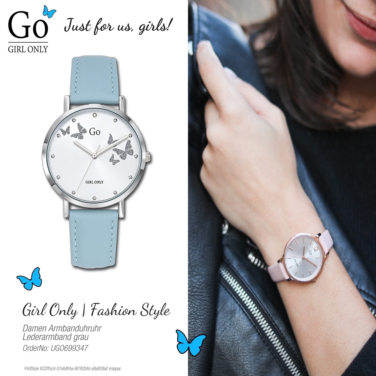 Girl Only Quarzuhr Girl Only Damen Armbanduhr grau, (Analoguhr), Damenuhr GO grau, mittel (ca. 34mm) Lederarmband, Fashion-Style
