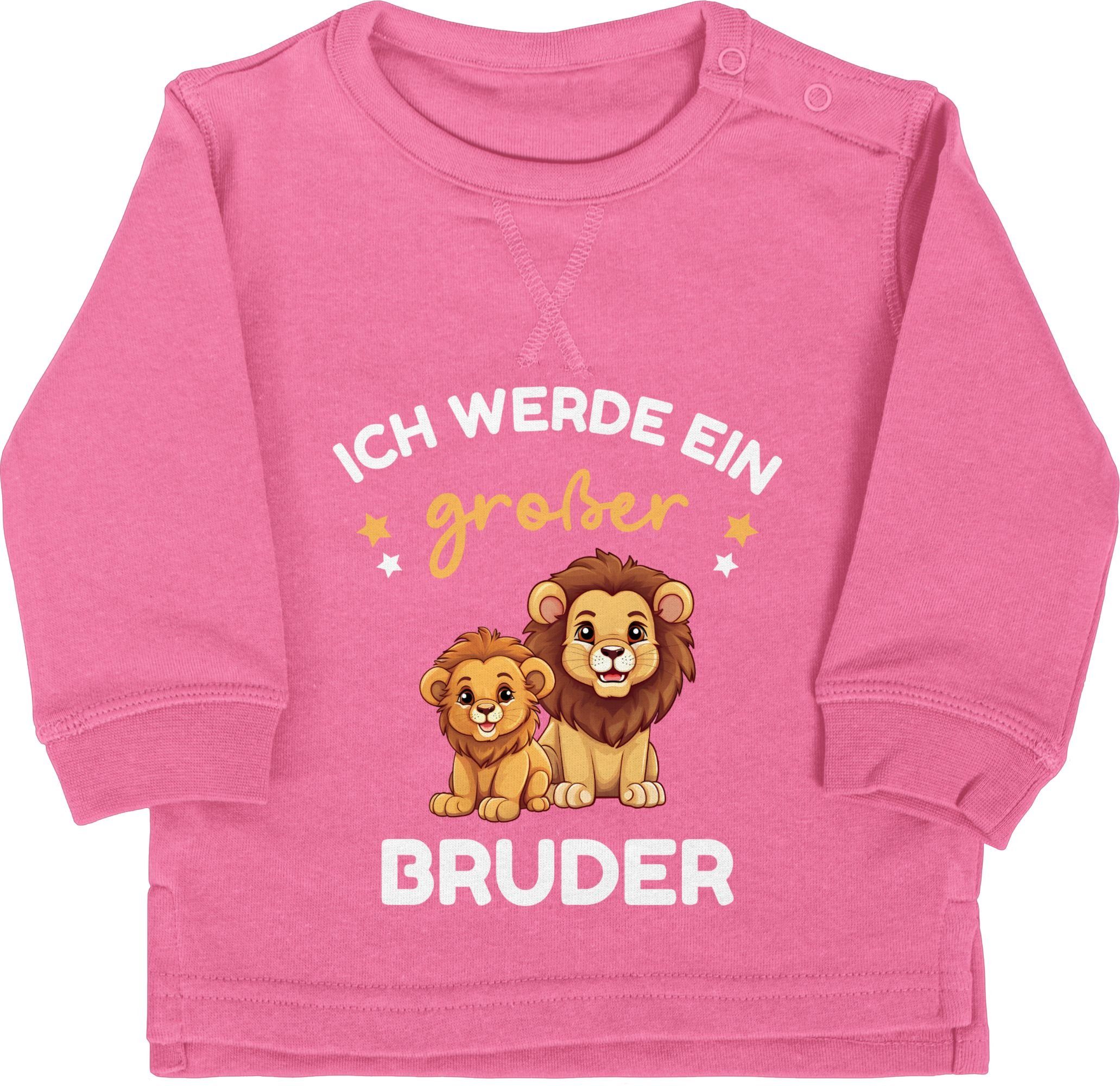 Shirtracer Sweatshirt Ich Geschenk großer Löwen 3 Pink Großer Bruder Bruder werde