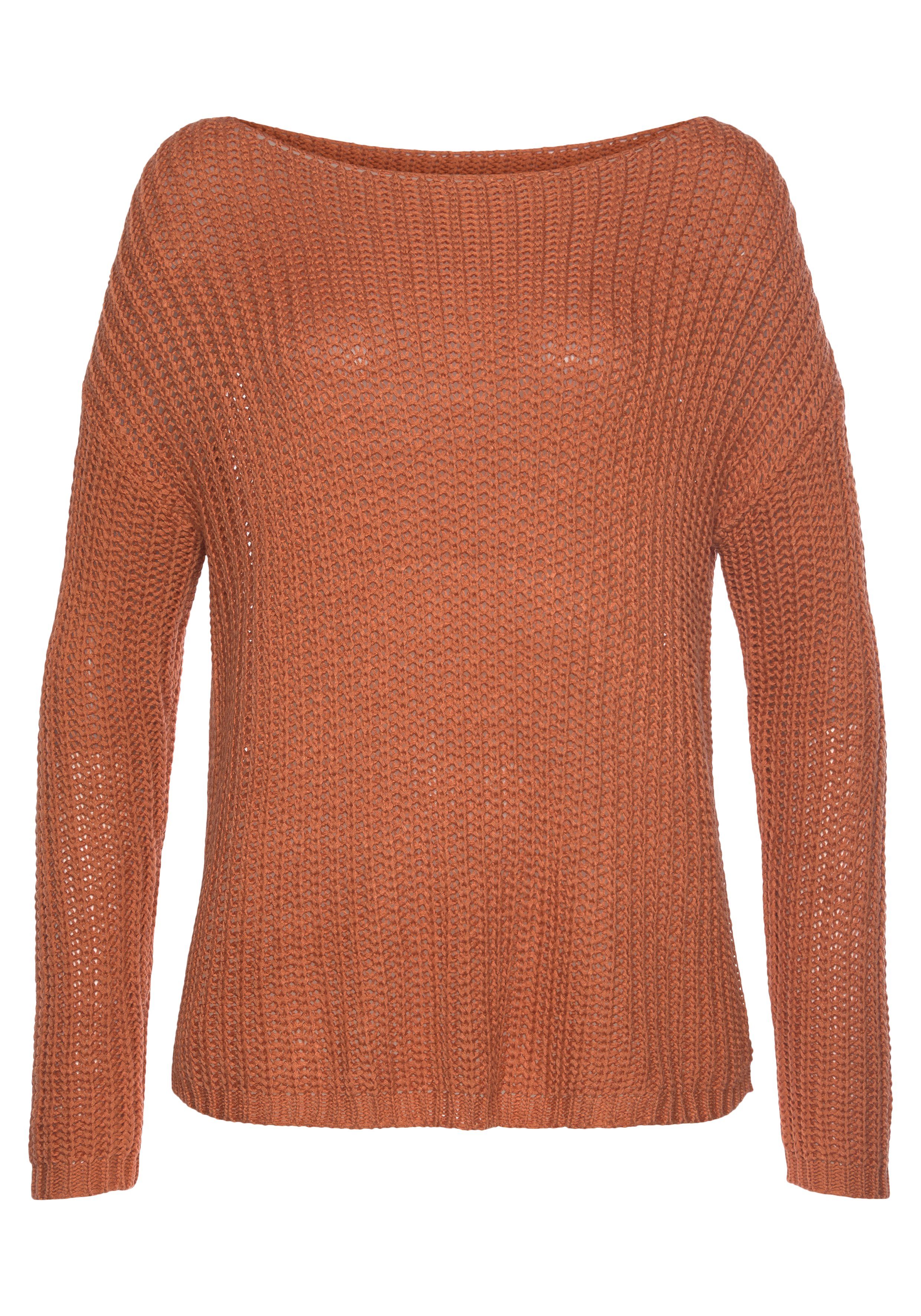 LASCANA Rundhalspullover aus weichem Grobstrick, lockerer Strickpullover, Damenpullover. Reduzierter Preis € 39,99. Unverbindliche Preisempfehlung € 49,99