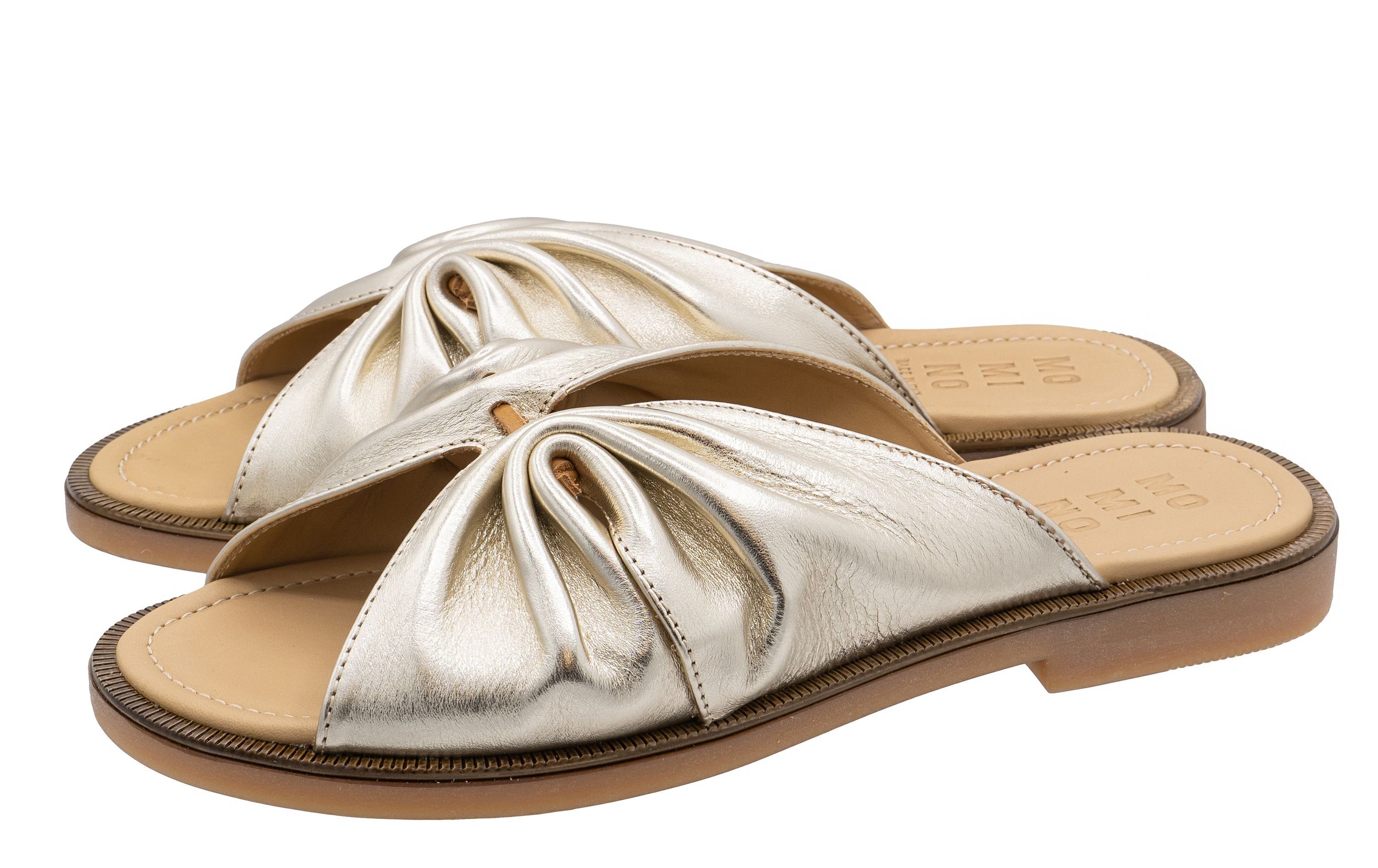 Momino Momino 4300 Sandalen Pantoletten Damen Leder gold Pumps