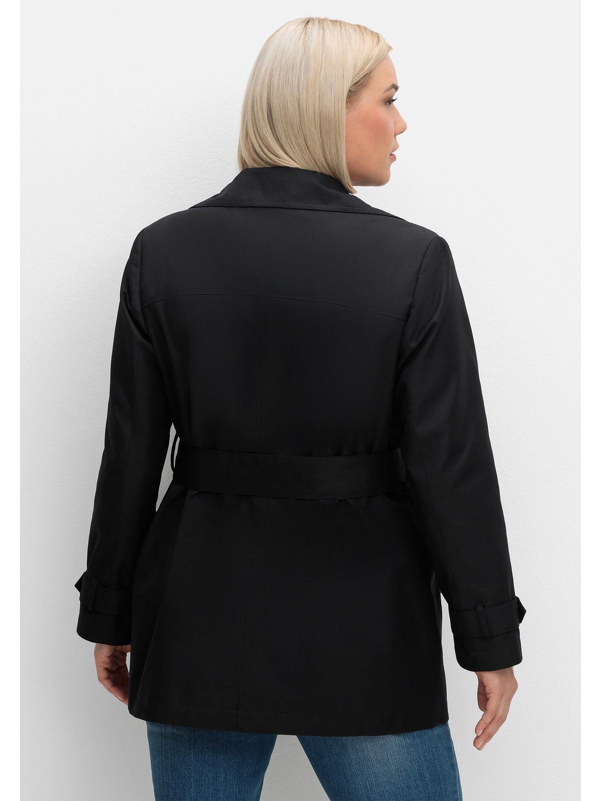 Sheego Kurzjacke Große Größen mit Gürtel, günstig online kaufen