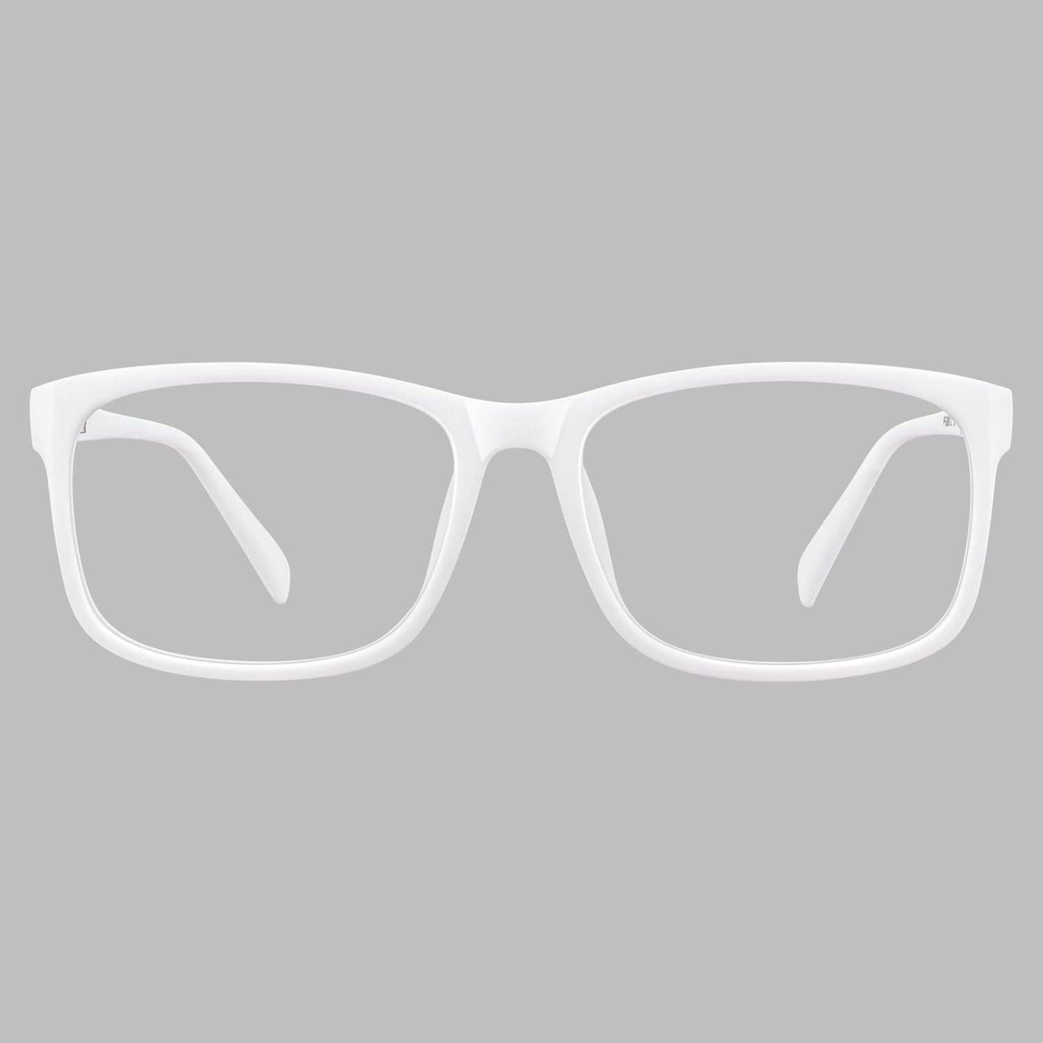 LuxusKollektion Sonnenbrille Brille Nerdbrille Fake Ohne Stärke Damen Herren UV400 PO2 Mattweiß