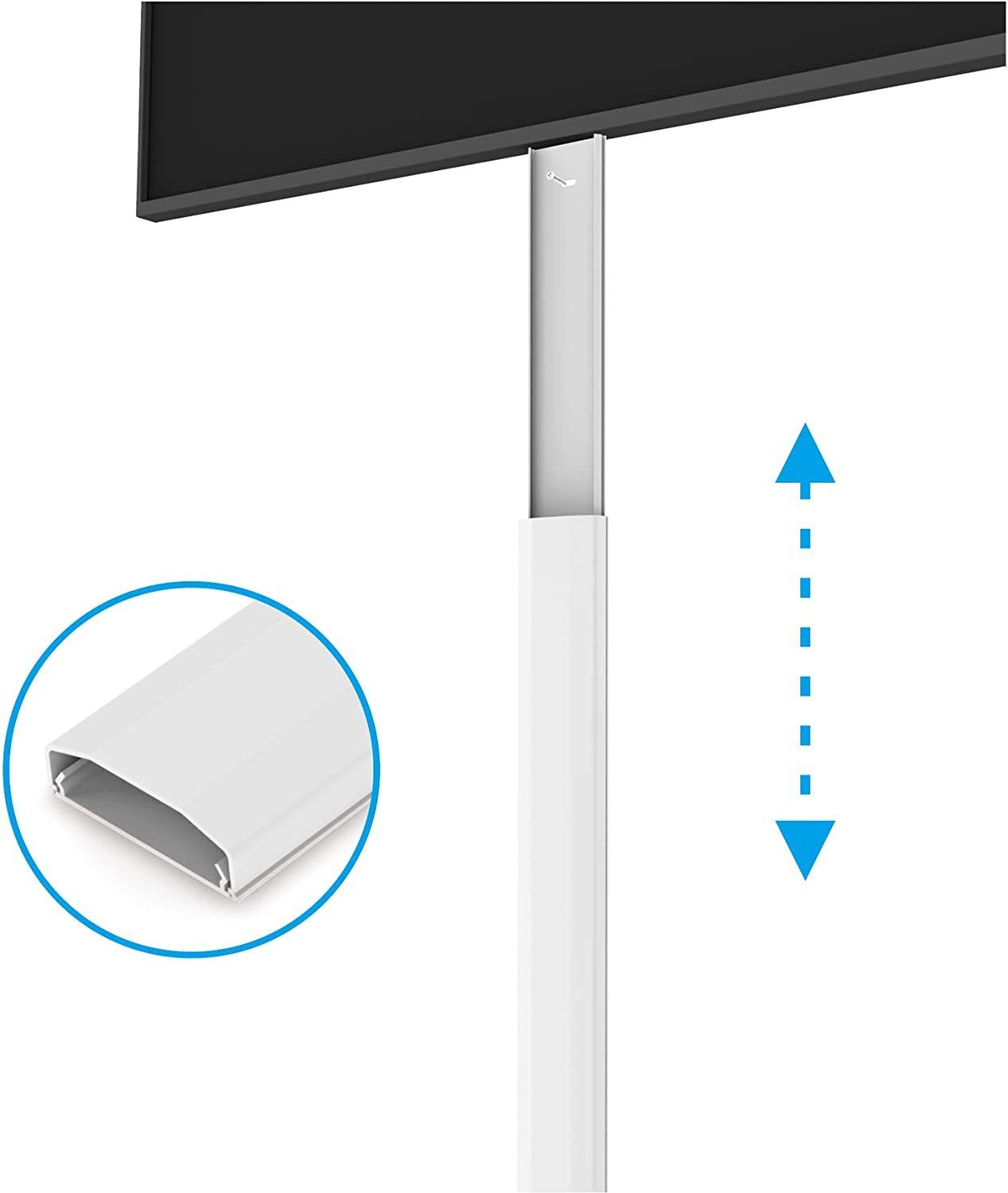PureMounts Kabelkanal mit Klebeband + Schrauben/Dübel, aus Kunststoff, Länge: 50cm, Breite 6cm, Farbe: weiß – Bild 4 von 5