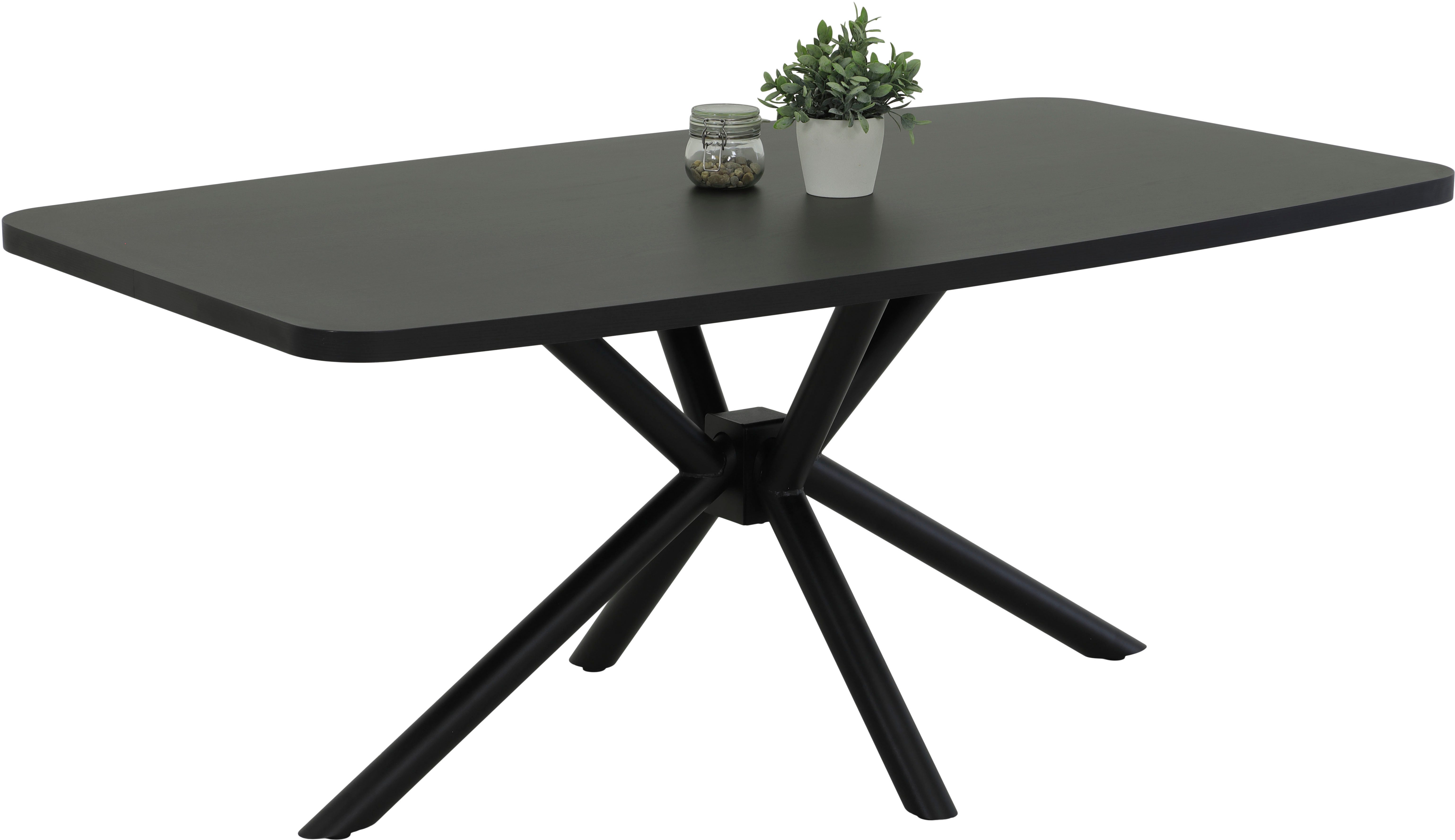 HELA Esstisch JANA (1-St), ABS-Kante, Melamin, bootsförmig, aufgedoppelt, Breite 180 cm