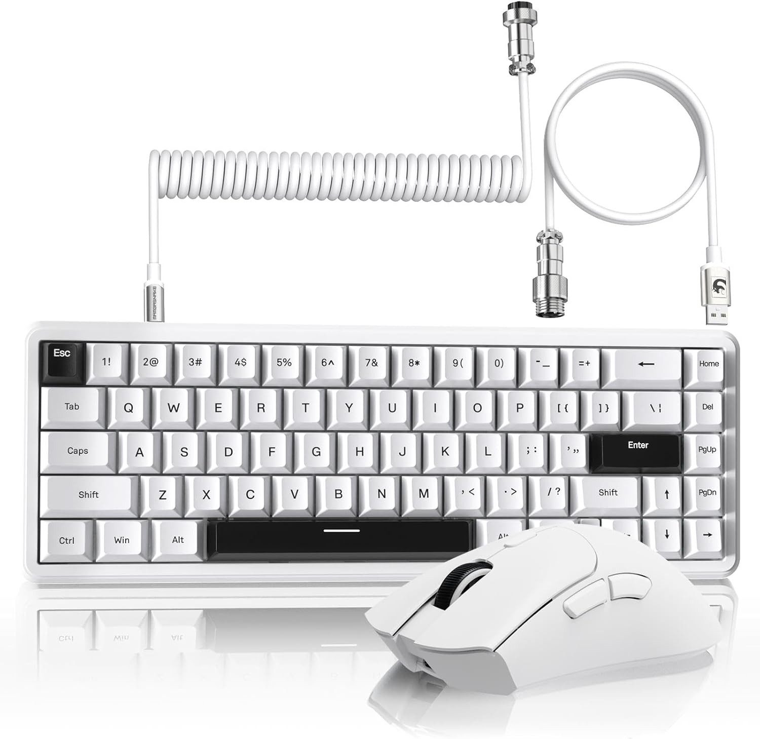 MAMBASNAKE 65% Magnet Gaming Ultra Light 59g Tastatur- und Maus-Set, Hochpräzises E-Sport Keyboard & 8000Hz Gaming Maus Combo Set
