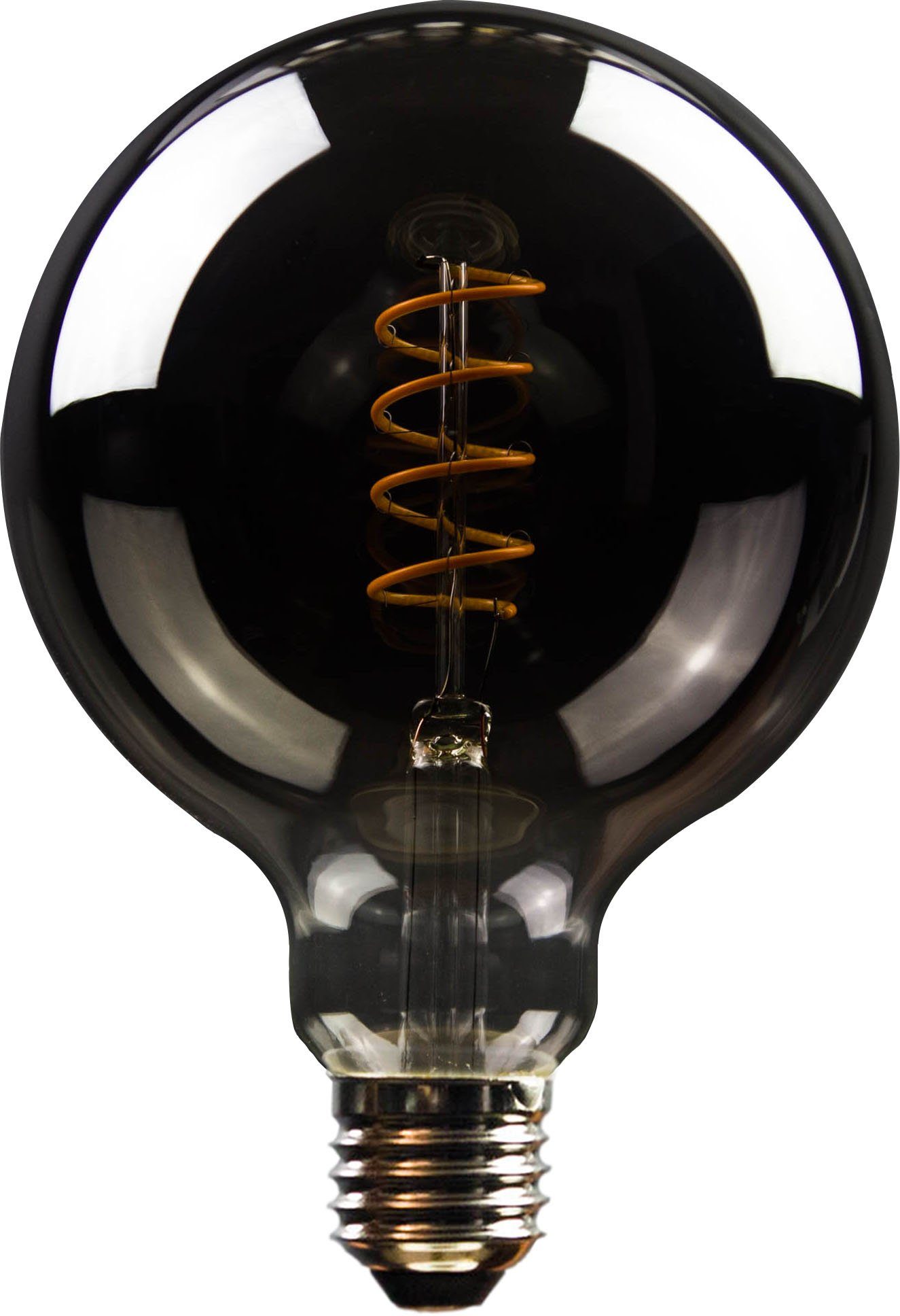 BLULAXA LED-Filament Vintage, E27, 2 St., Extra-Warmweiß, 2er-Set, Vintage Globe, 125 mm, smoky, superwarmweis