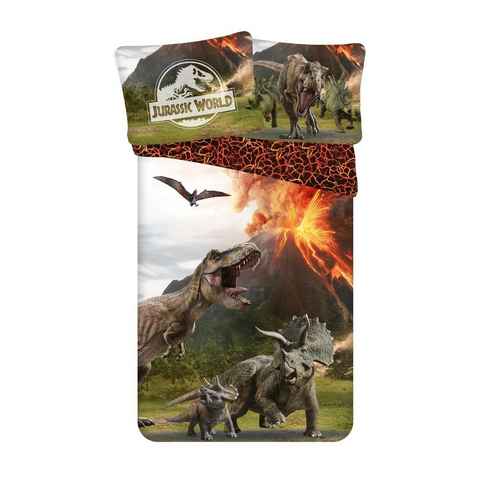 Bettwäsche Jurassic Park World Bettwäsche Set Kopfkissen Bettdecke auch für 135x2, Jurassic World, 100% Baumwolle, 2 teilig, 100% Baumwolle