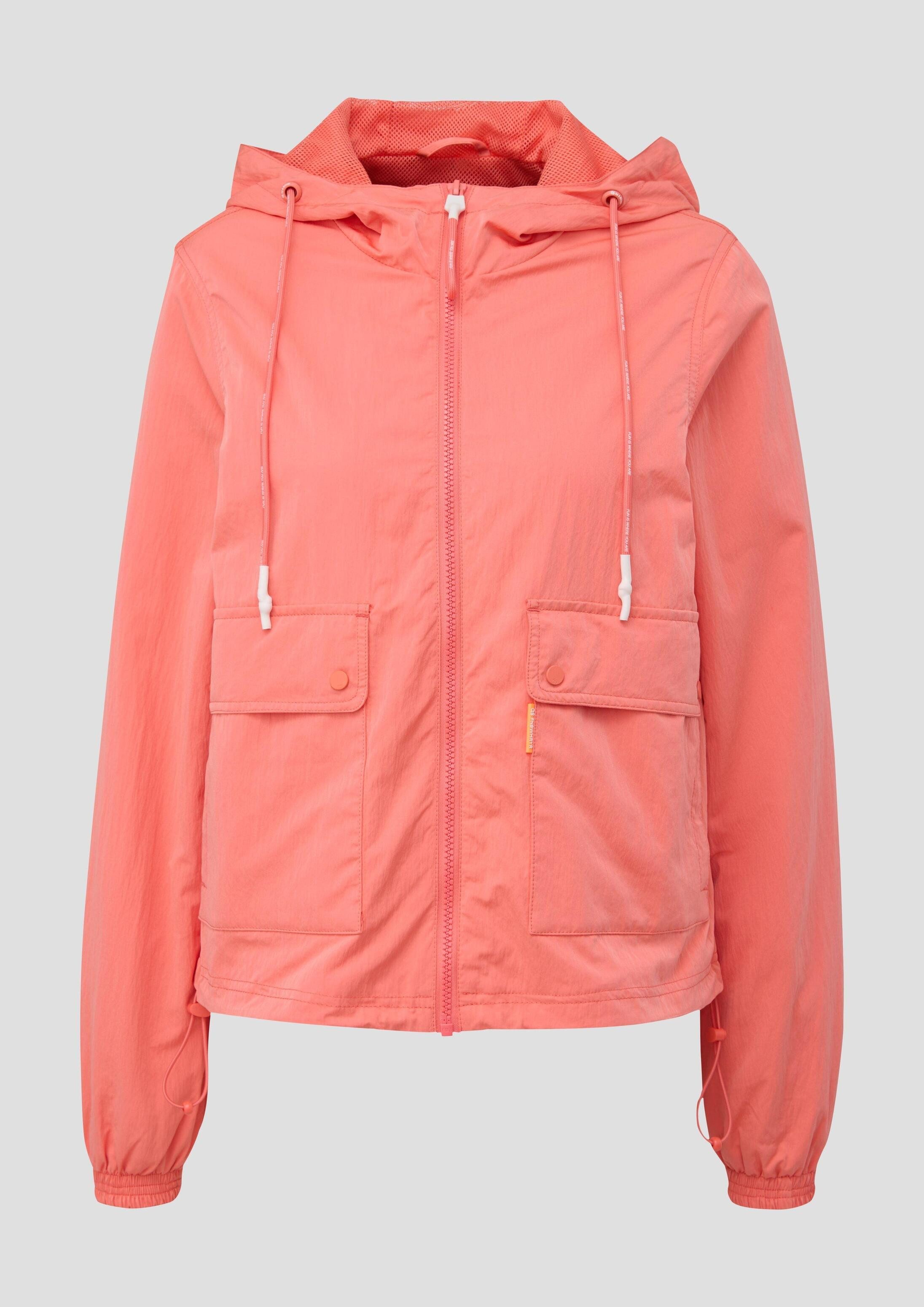 QS Funktionsjacke Outdoor-Jacke Kapuzenjacke mit Crinkle-Struktur