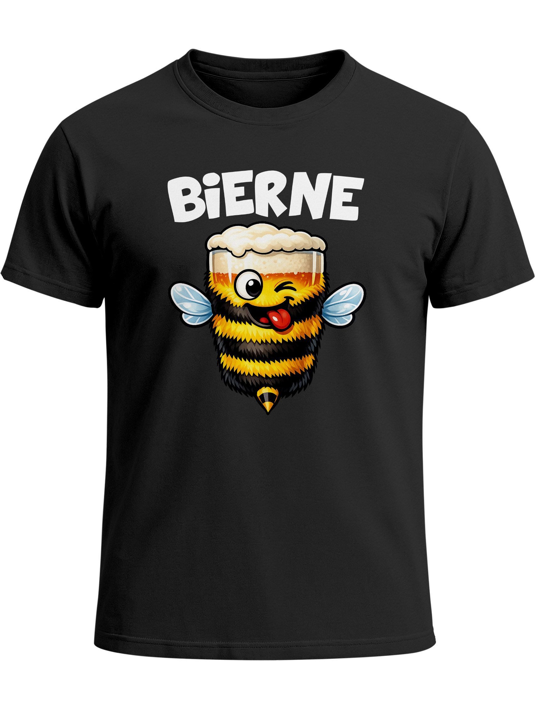 Print-Shirt Herren T-Shirt Fasching Karneval, Bierne Bier, Kostüm-Ersatz