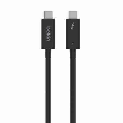 Belkin Connect Thunderbolt 4-Kabel USB-Kabel, USB-C, (200 cm), 2 m, aktiv, unterstützt gleichzeitig Stromversorgung, Datenübertragung