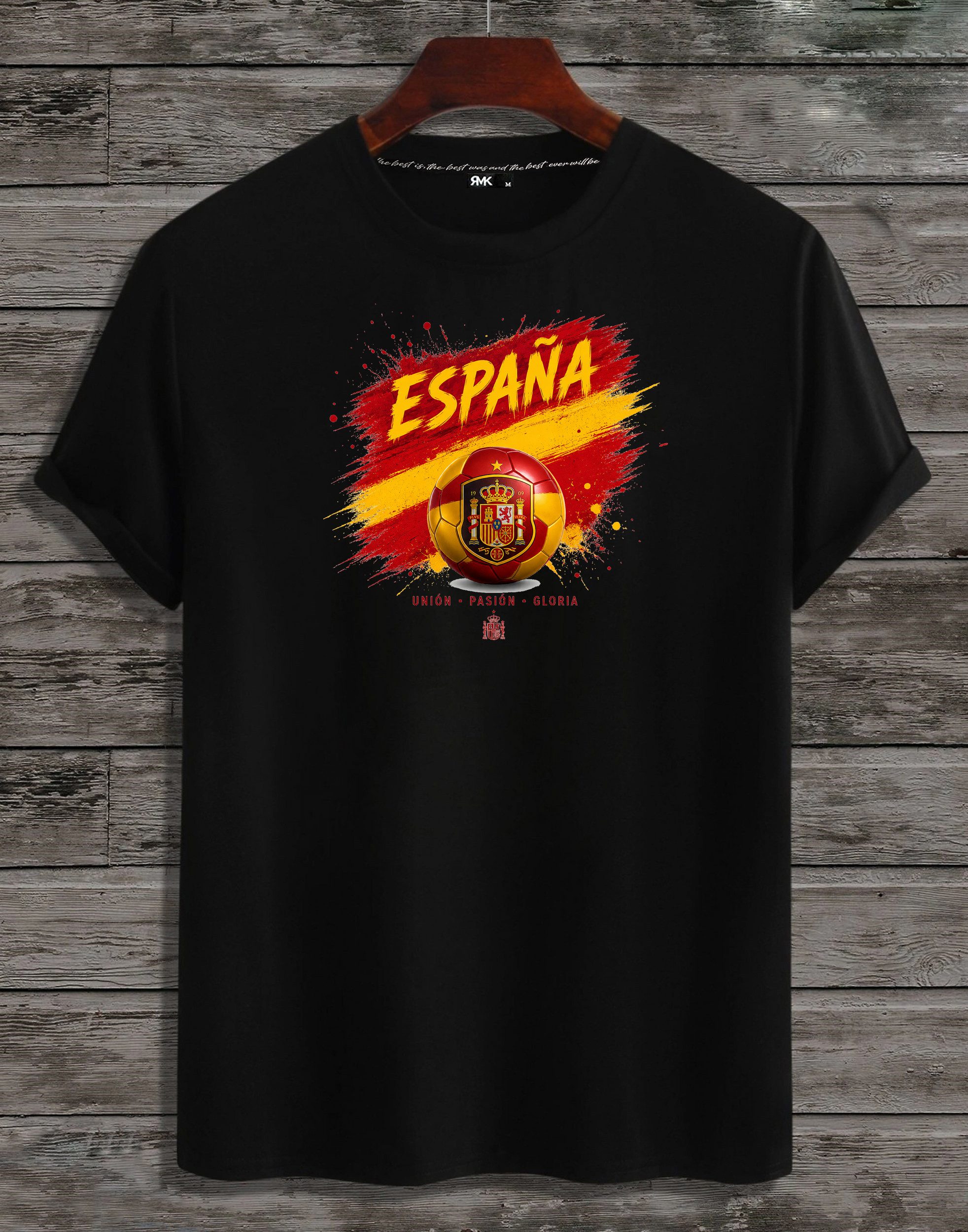RMK T-Shirt Herren Shirt Rundhals Fußball España Spanien WM 100% Baumwolle
