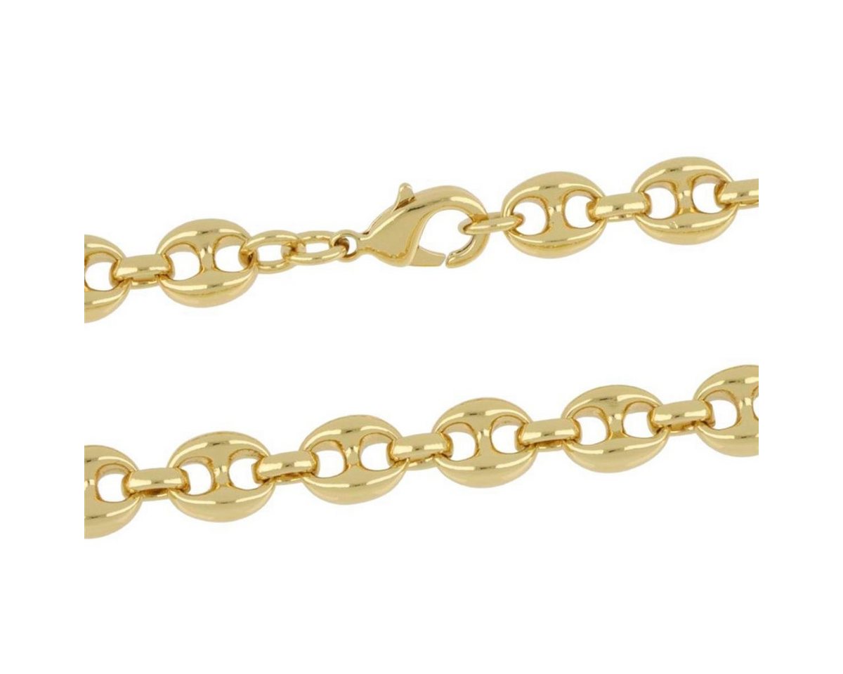 Tony Fein Kette ohne Anhänger Kaffeebohnenkette 8 mm 585er Vergoldet, Made in Italy für Damen und Herren