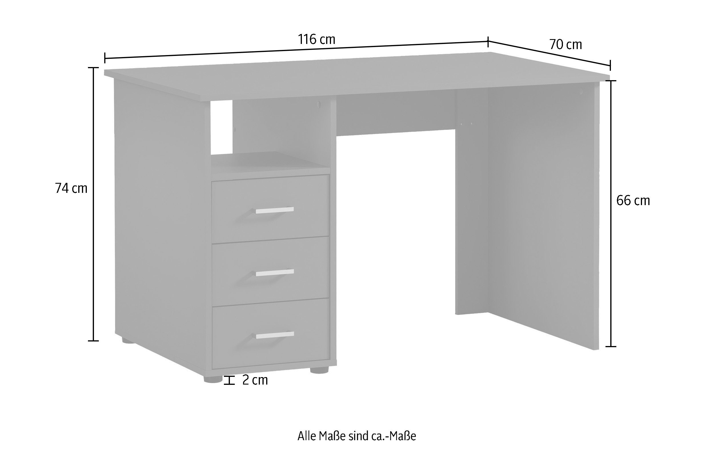welltime Schreibtisch Baku, Breite 116 cm, günstig online kaufen