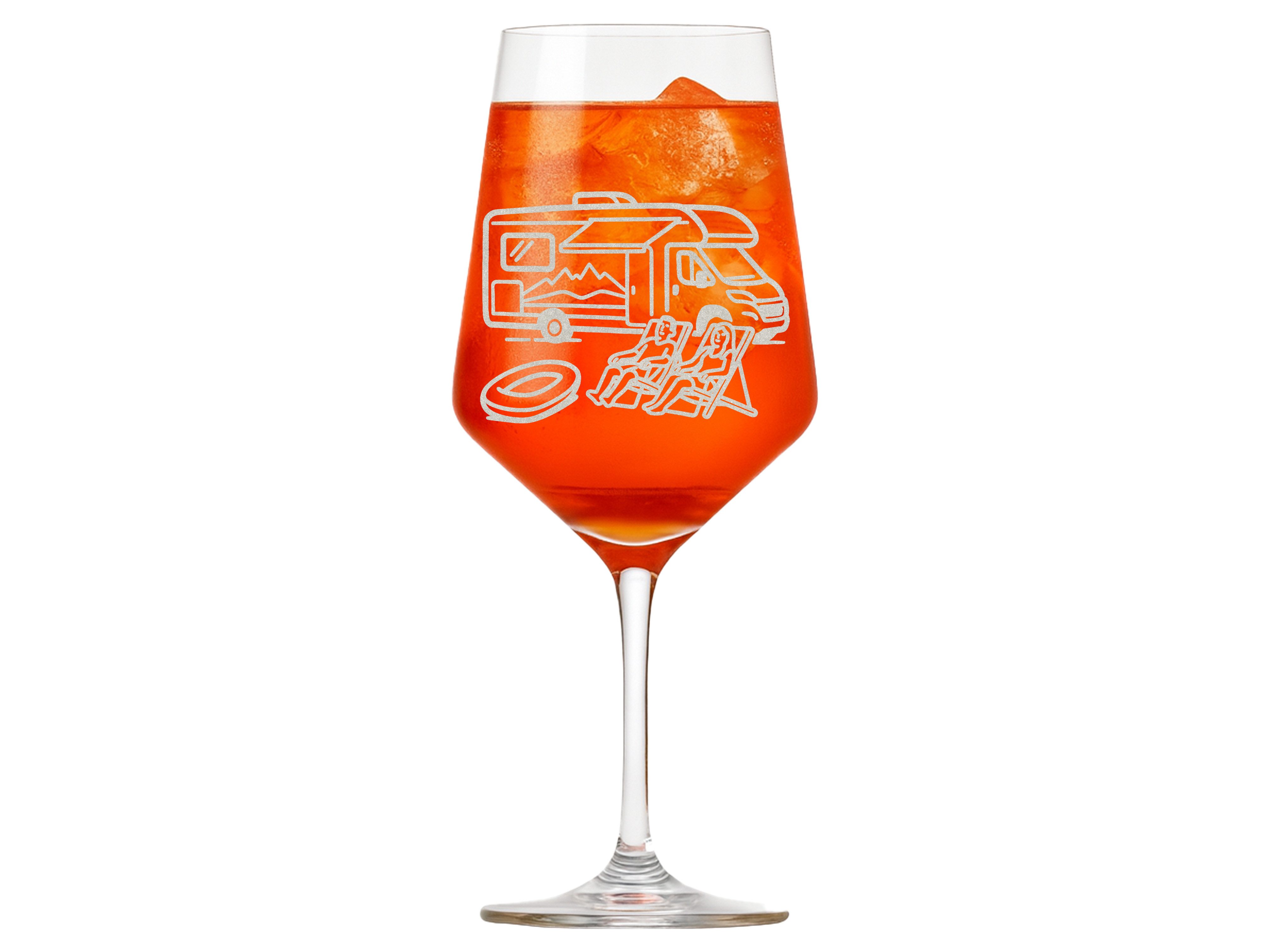 eXODA Weinglas Gravur Camper 350ml spülmaschinenfest für Weinliebhaber, 1-tlg., Glas, Atemberaubende Darstellung