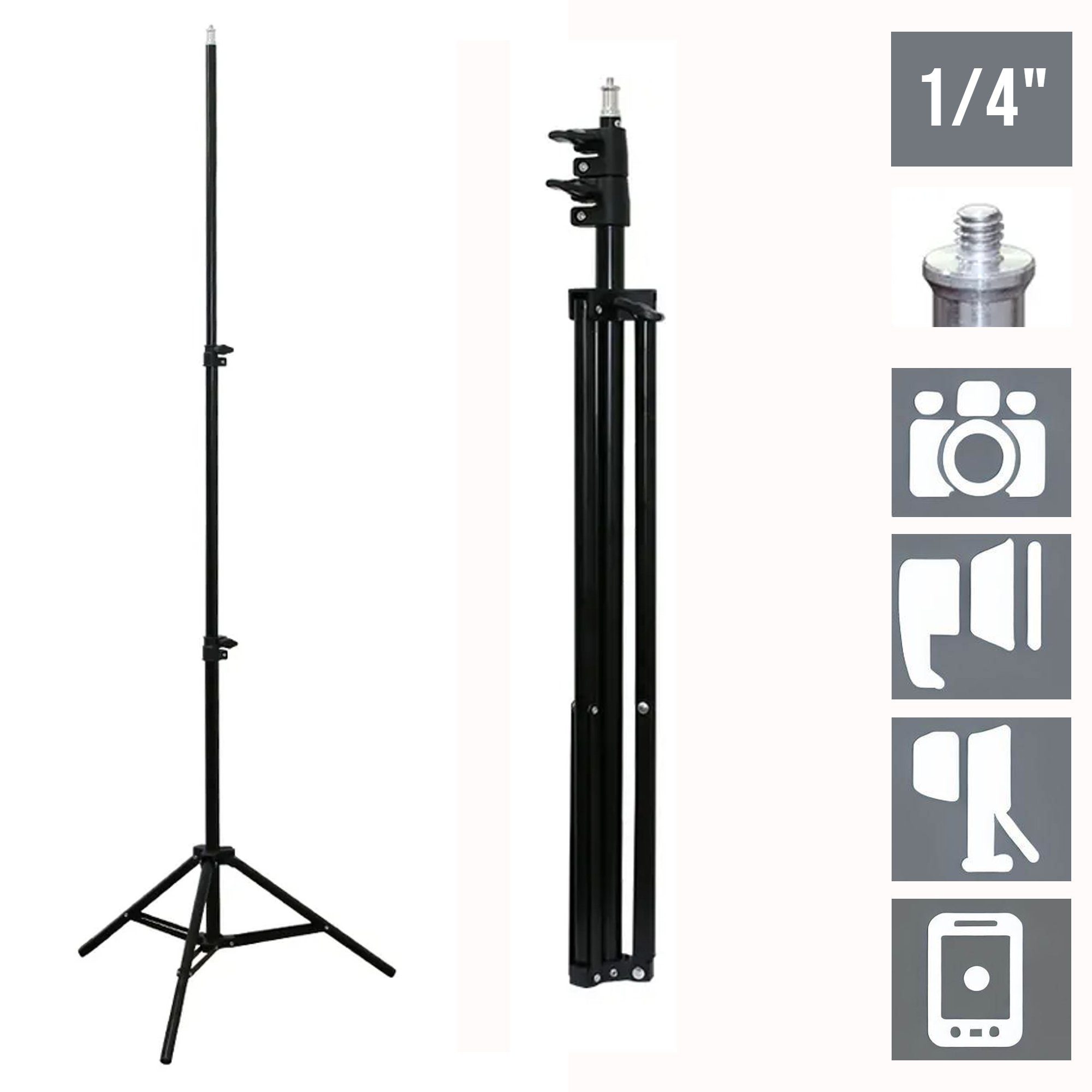 210cm Stativ Tripod Kamera Licht Actioncam Webcam Ständer Halterung Stativhalterung
