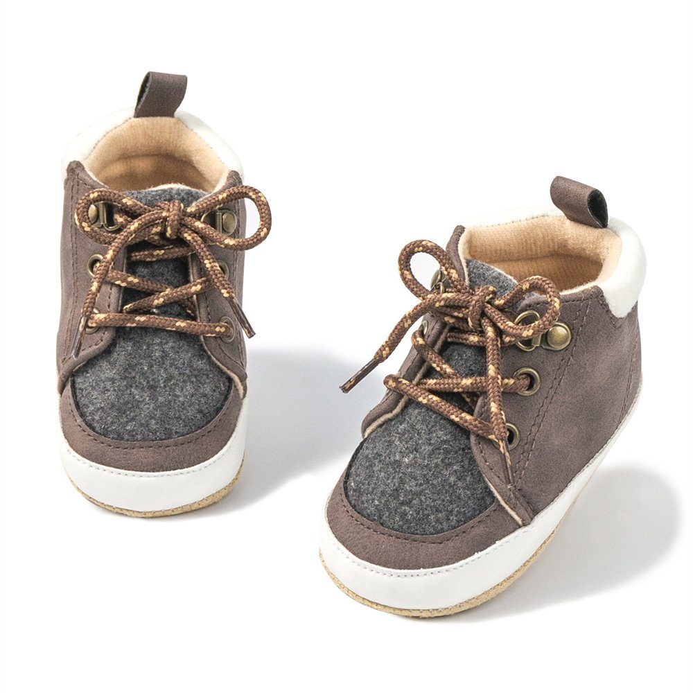 Rouemi Baby-Schuhe, Kleinkinder hohe weiche Sohle rutschfeste modische Schuhe Babystiefel