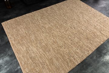 Teppich PURE 230x160cm beige, riess-ambiente, rechteckig, Höhe: 10 mm, Wohnzimmer · Leder · Hanf · Schlafzimmer · Industrial Design