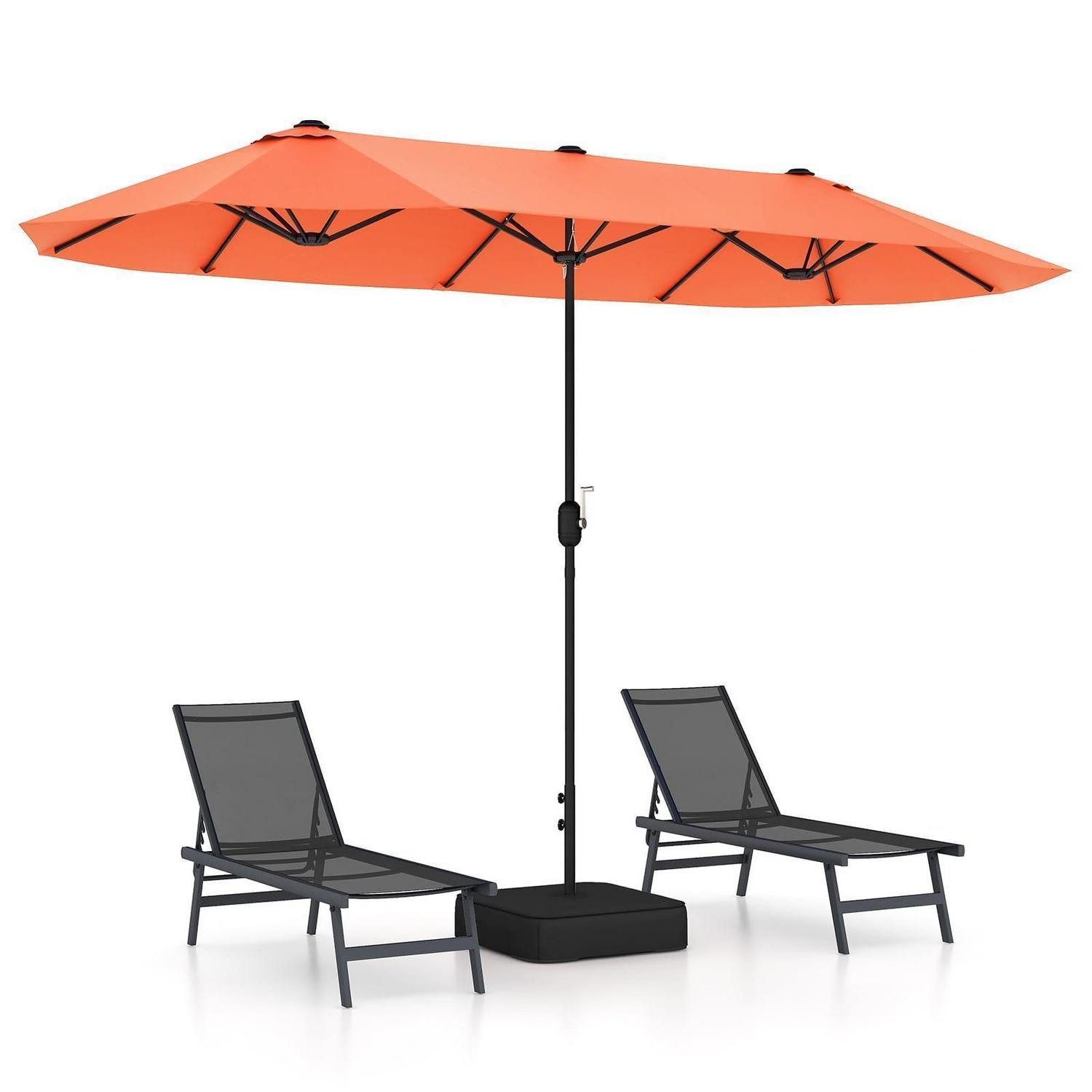 LuxusKollektion Balkonschirm XXL Doppelsonnenschirm 400x200cm Orange