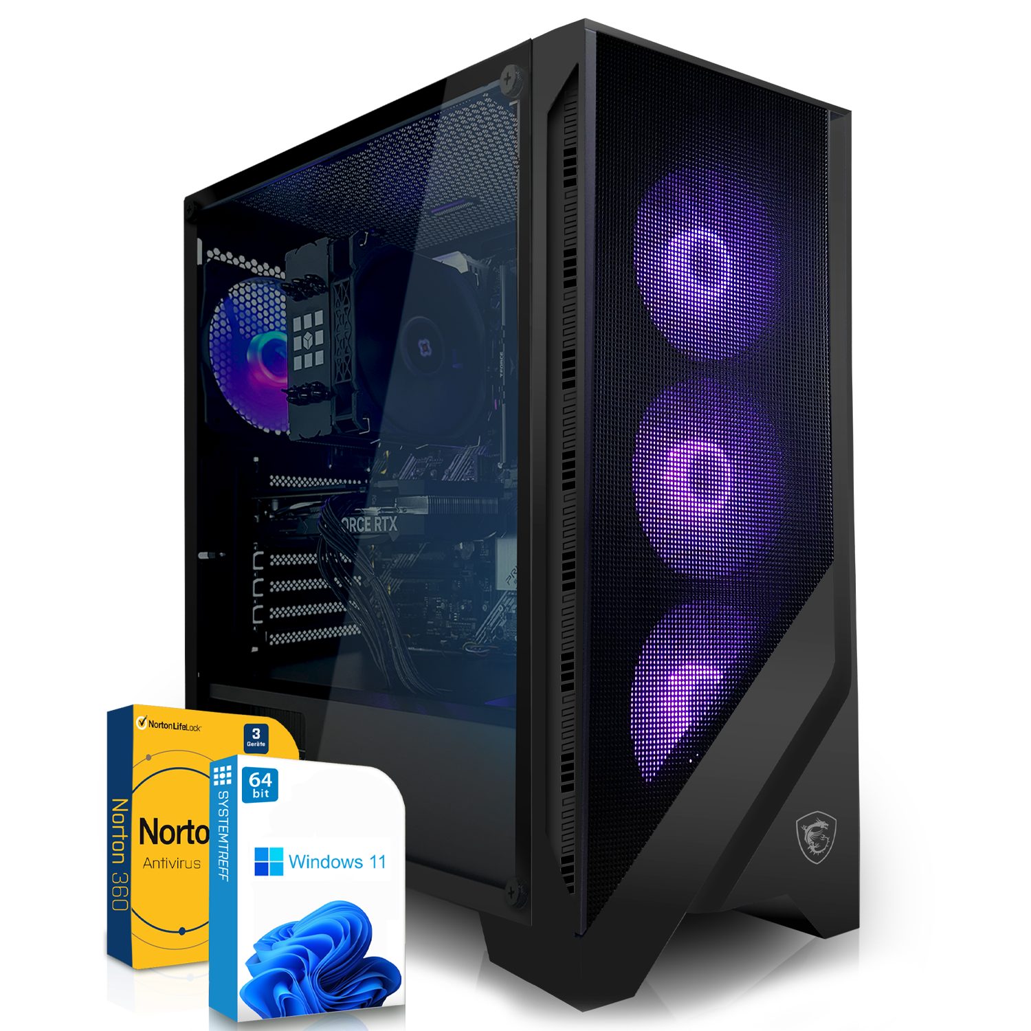 SYSTEMTREFF Basic Gaming-PC (AMD Ryzen 5 5600G, RX Vega 7, 16 GB RAM, 1000 GB HDD, 512 GB SSD, Luftkühlung, Windows 11, WLAN)