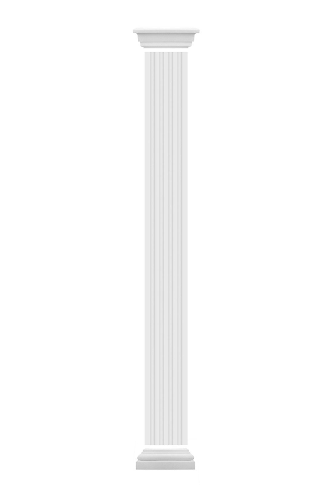 Prestige Decor Wanddekoobjekt (Pilaster 2250x380x112mm Halbsäule Kunstharzputz weiß, Fassadenverkleidung aussen Wandverkleidung innen Wandpfeiler, Schaftbreite 255mm)