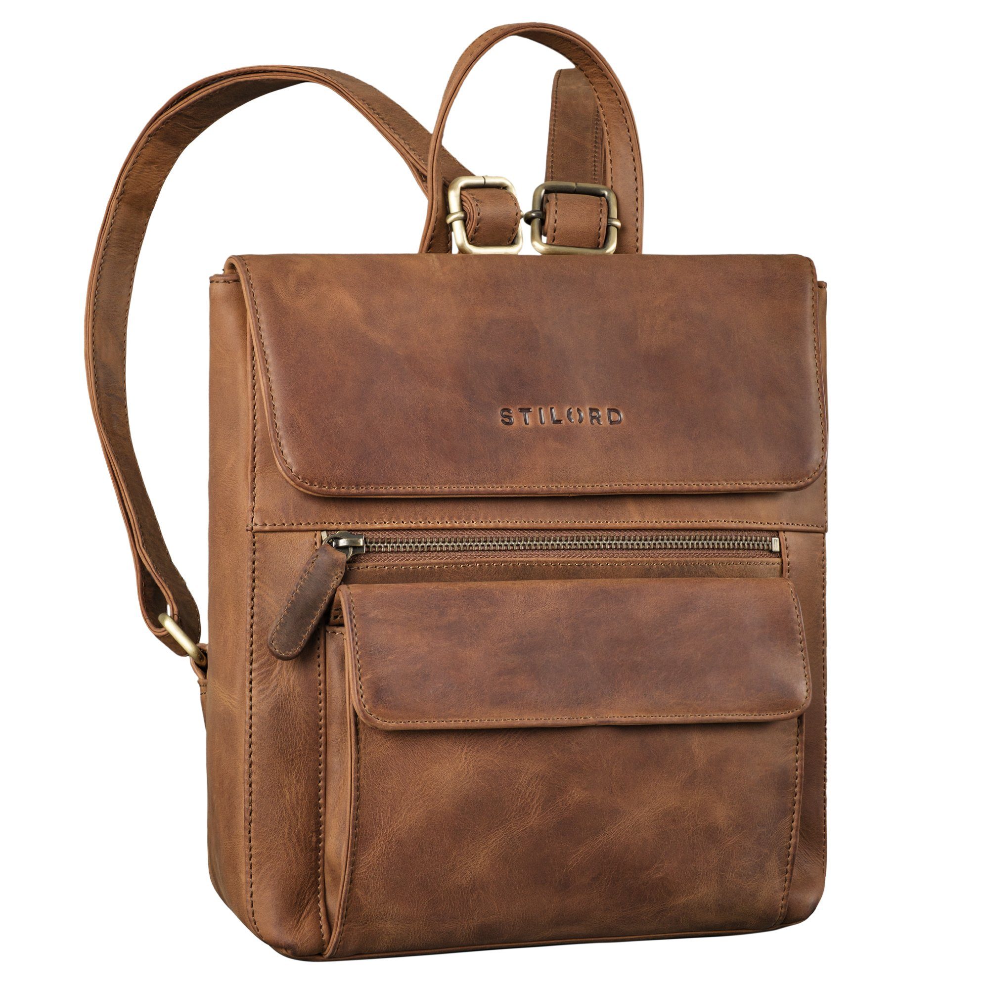 STILORD Cityrucksack "Venetia" Kleiner Rucksack Damen Leder