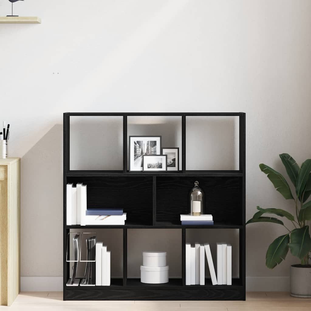 vidaXL Bücherregal Bücherregal Schwarz Eichen-Optik 97,5x29,5x100 cm Holzwerkstoff, 1-tlg.