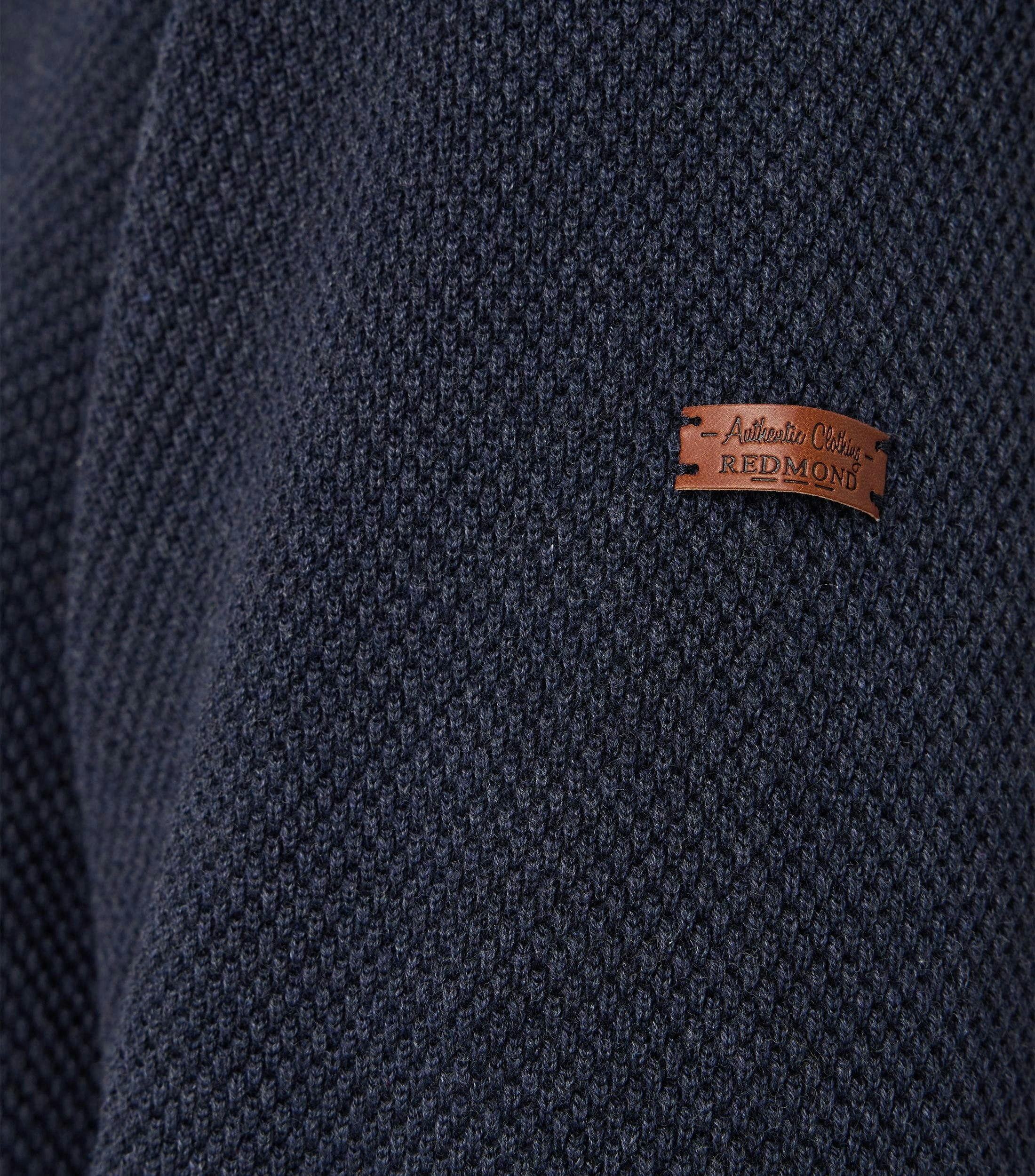 Redmond Strickpullover REDMOND Casual Herren Strick-Pullover Rundhals Comfort Marine