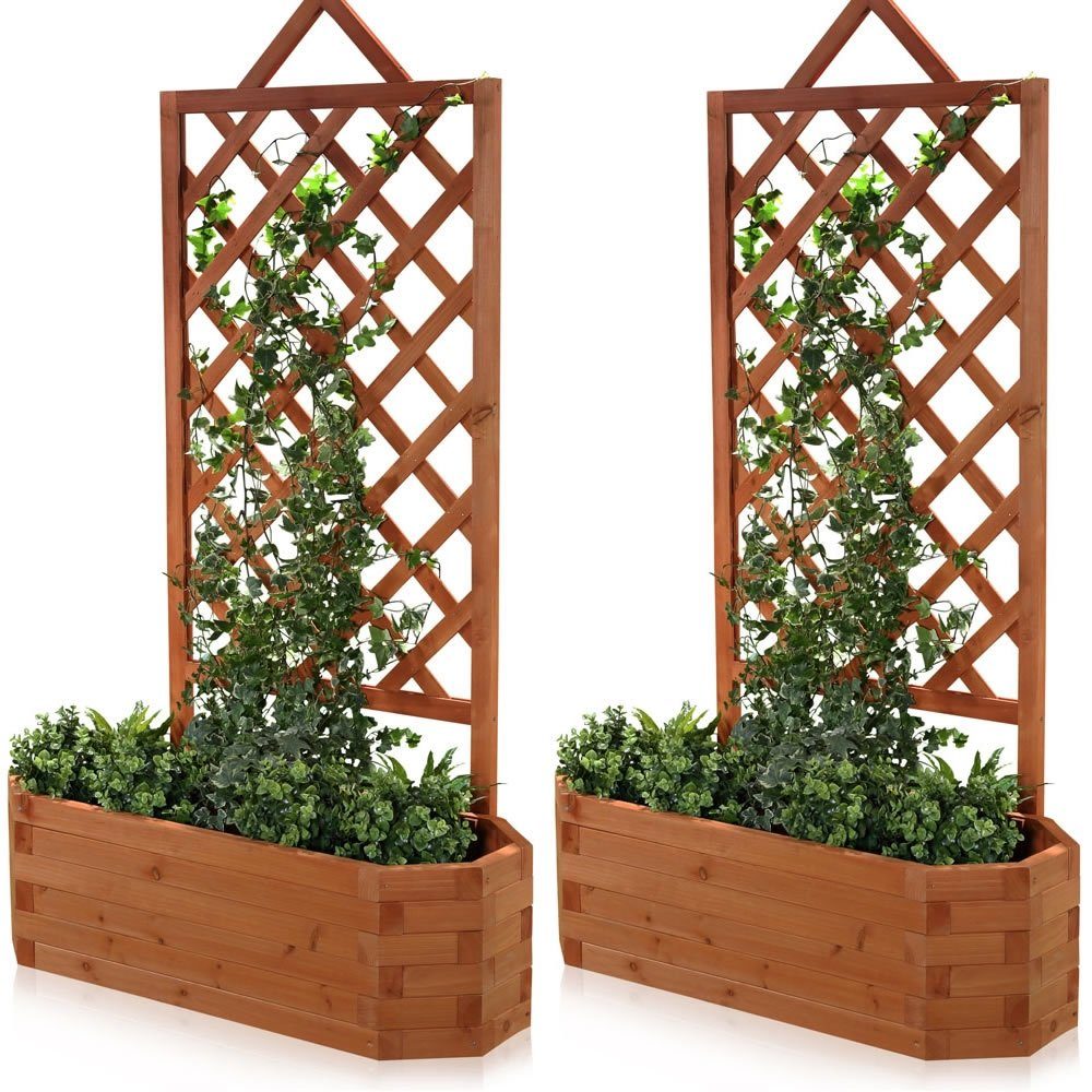 Mucola Rosenbogen Spalier mit Blumenkasten 2 Stück Rankgitter Rosengitter Rosenbogen Set, 2 St., Set, als Sichtschutz verwendbar