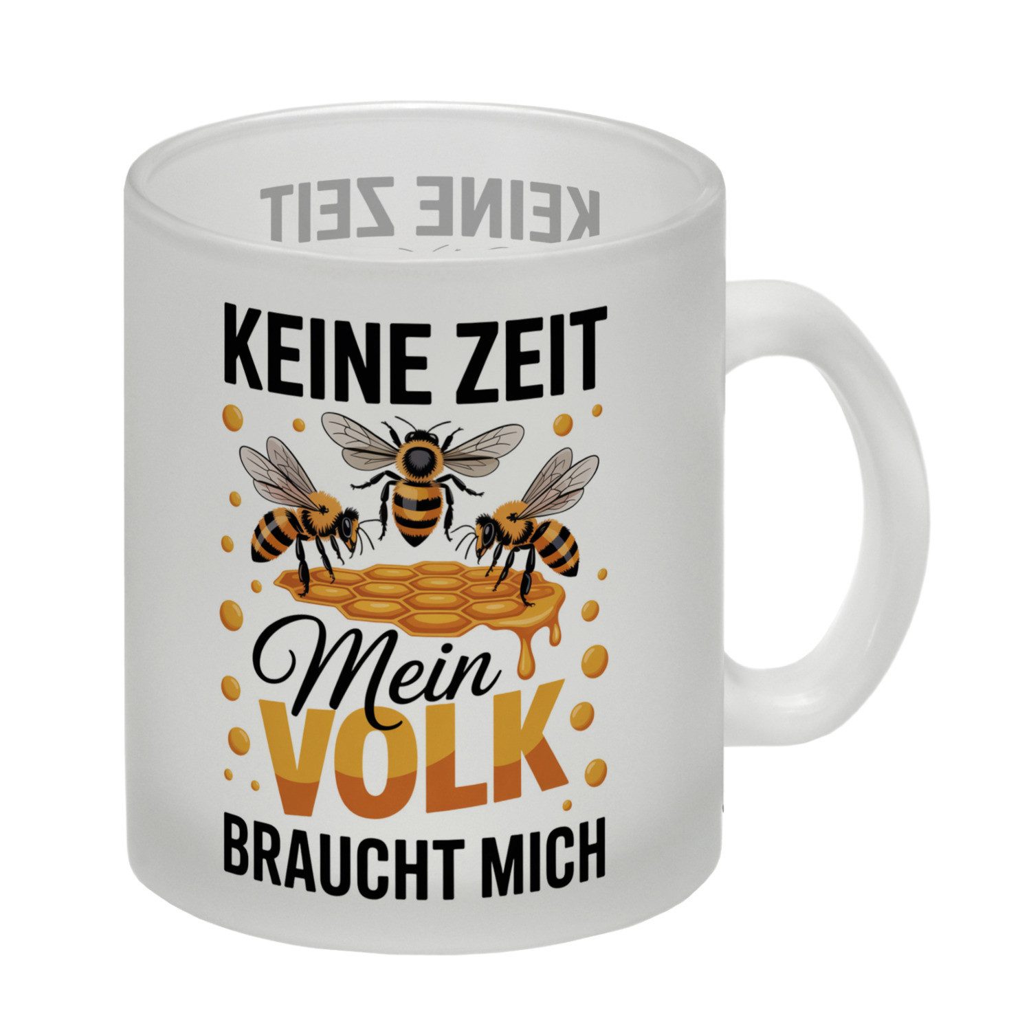 speecheese Tasse Honigbienen Glas Tasse für Imker - Keine Zeit