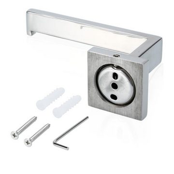 Intirilife Toilettenpapierhalter (1-St), Klopapierhalter in SILBER - Edelstahl Papierhalterung zum Bohren