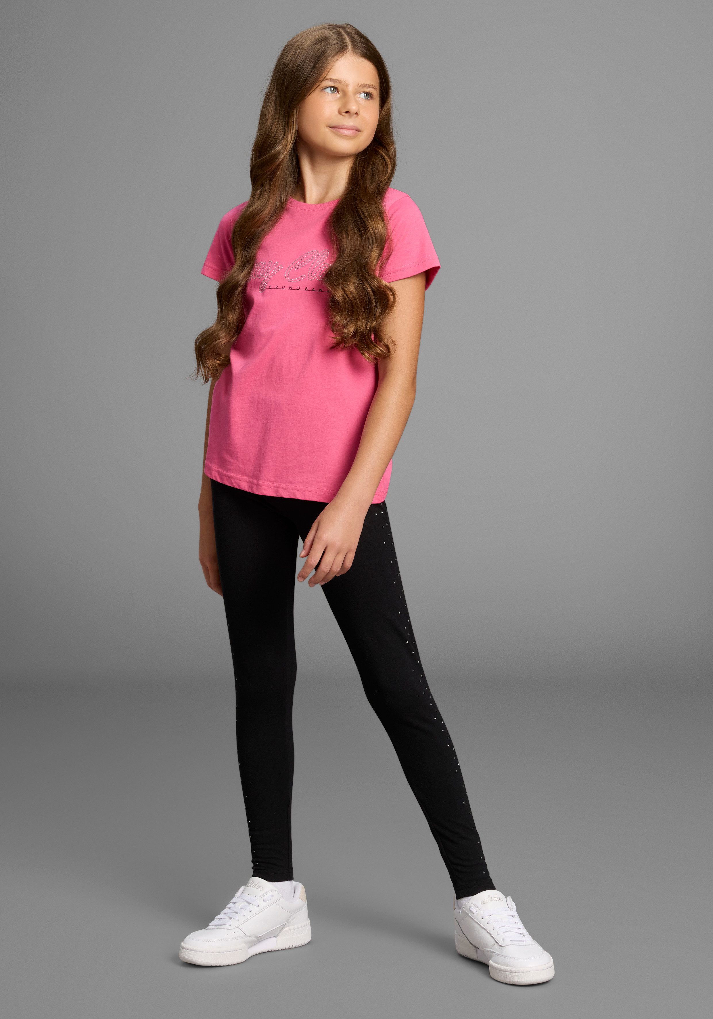 Bruno Banani Leggings mit glitzernden Strass-Steinen an der Seite, für Mädchen Für TEENS. Glitzer-Leggings – Bild 4 von 5