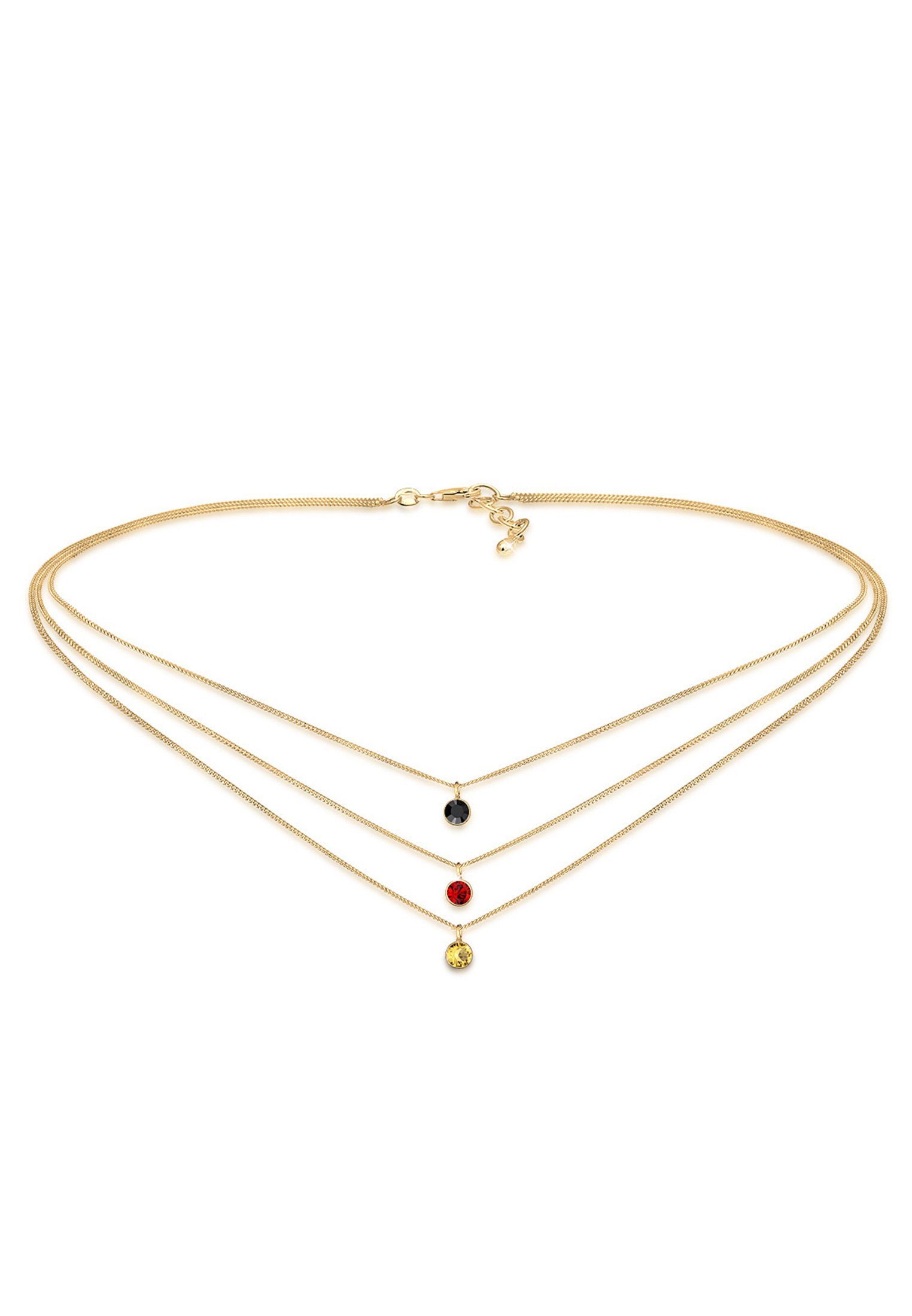 Elli Collier Choker Layer mit Kristallen von Swarovski®925 Sterling Silber