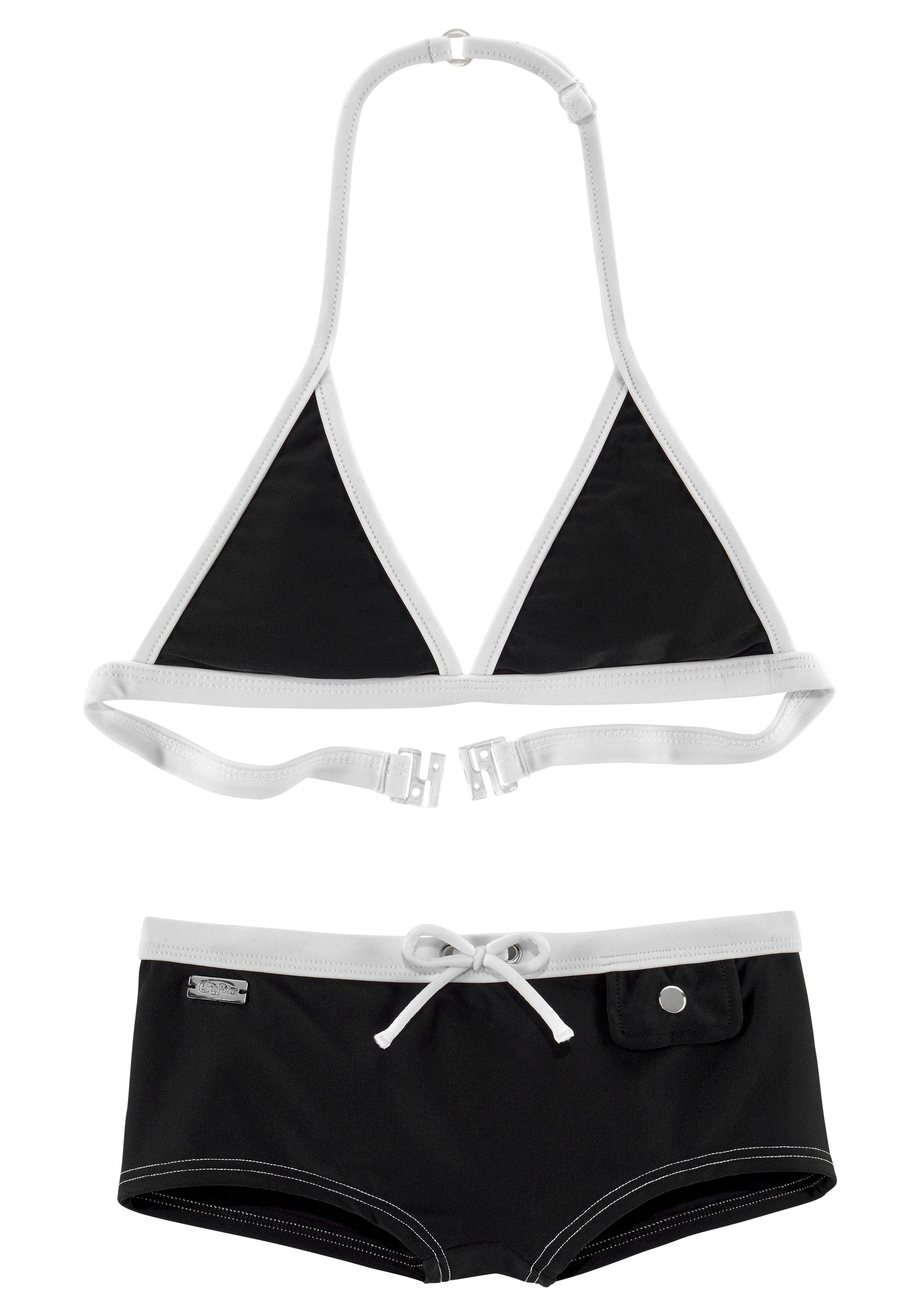 mit Hotpants Triangel-Bikini Buffalo trendiger schwarz-weiß