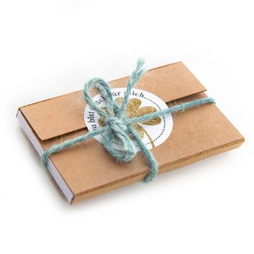 Logbuch-Verlag Geschenkbox 20 kleine Spruchkarten DU BIST … - 8,5 x 5,5 cm (20 St), Motivation Lob Glück goldfarben schwarz