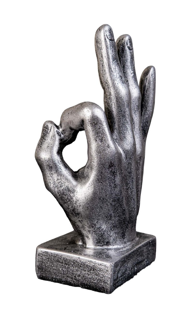 Dekofigur IDYL Moderne Skulptur Figur Resin "Finger o.k."