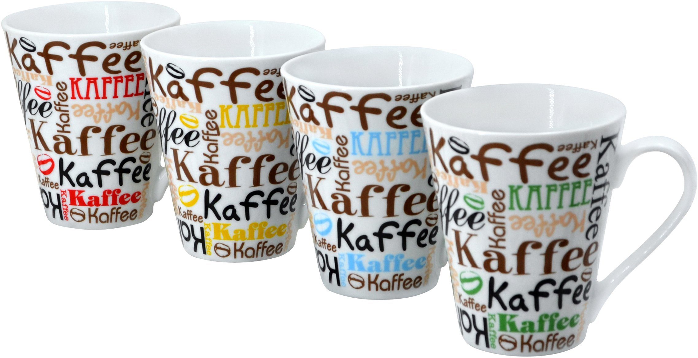 Retsch Arzberg Becher Kaffeescript, Porzellan, 4-teilig