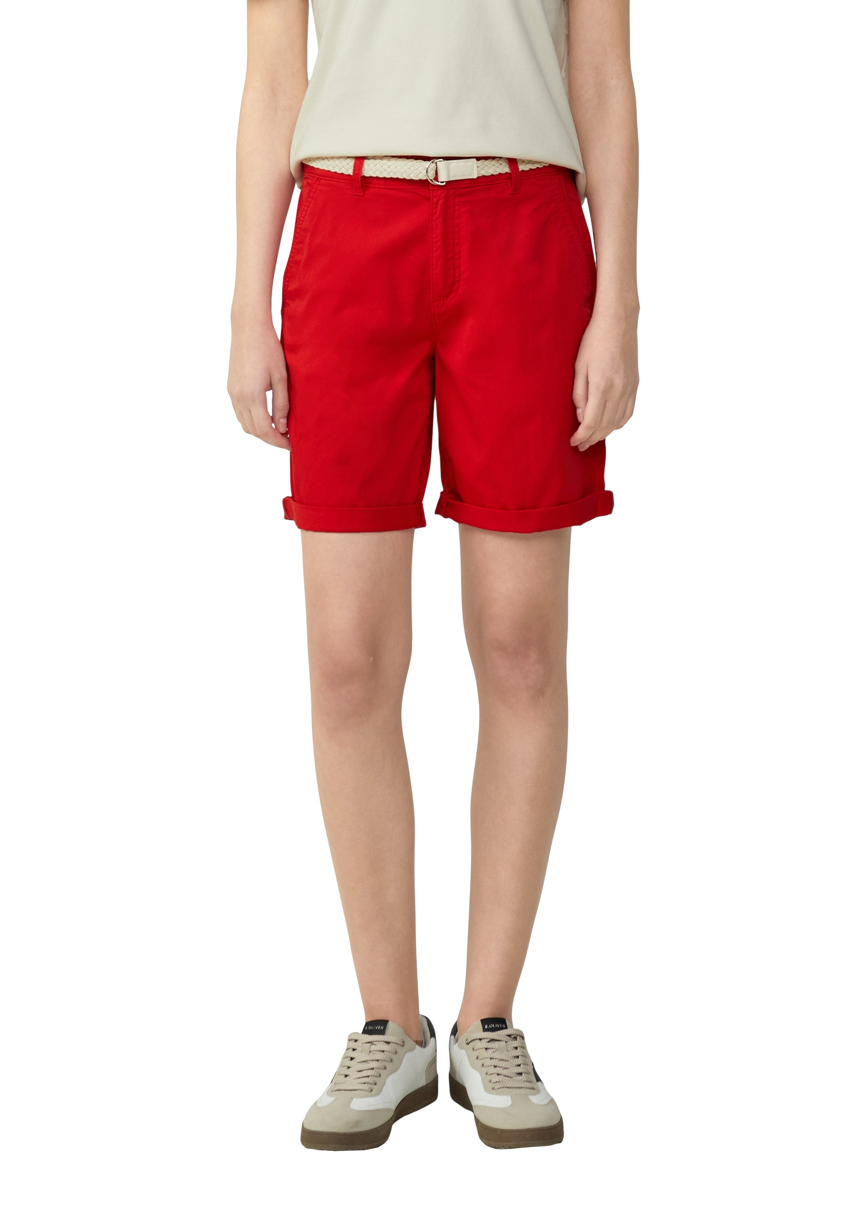 s.Oliver Chinoshorts mit geflochtenem Gürtel