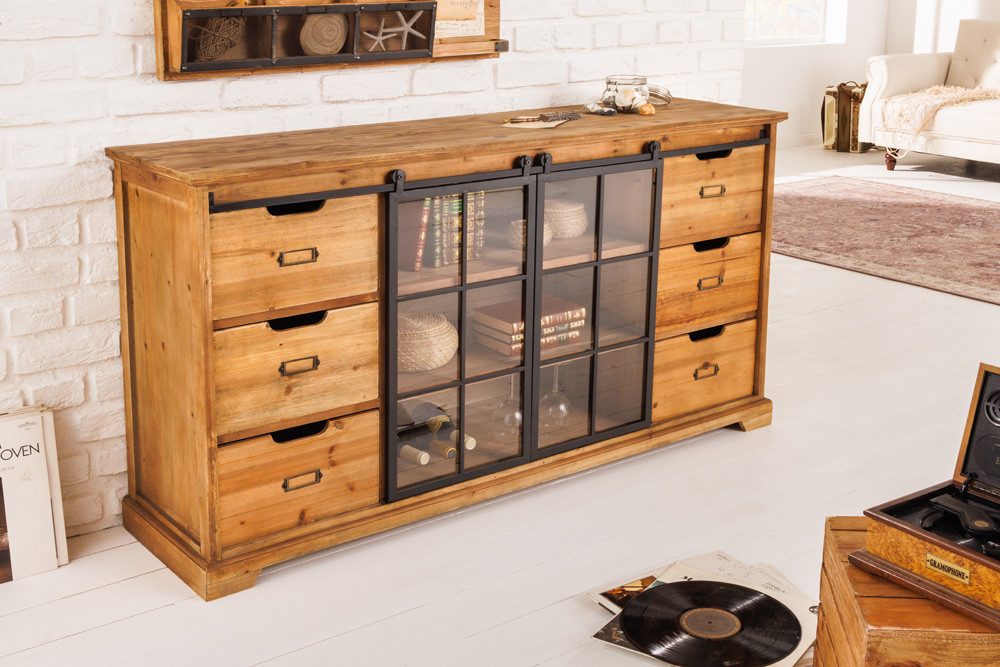 riess-ambiente Sideboard HERITAGE 148cm natur (Einzelartikel, 1 St), Wohnzimmer · Massivholz · Kommode · Landhaus