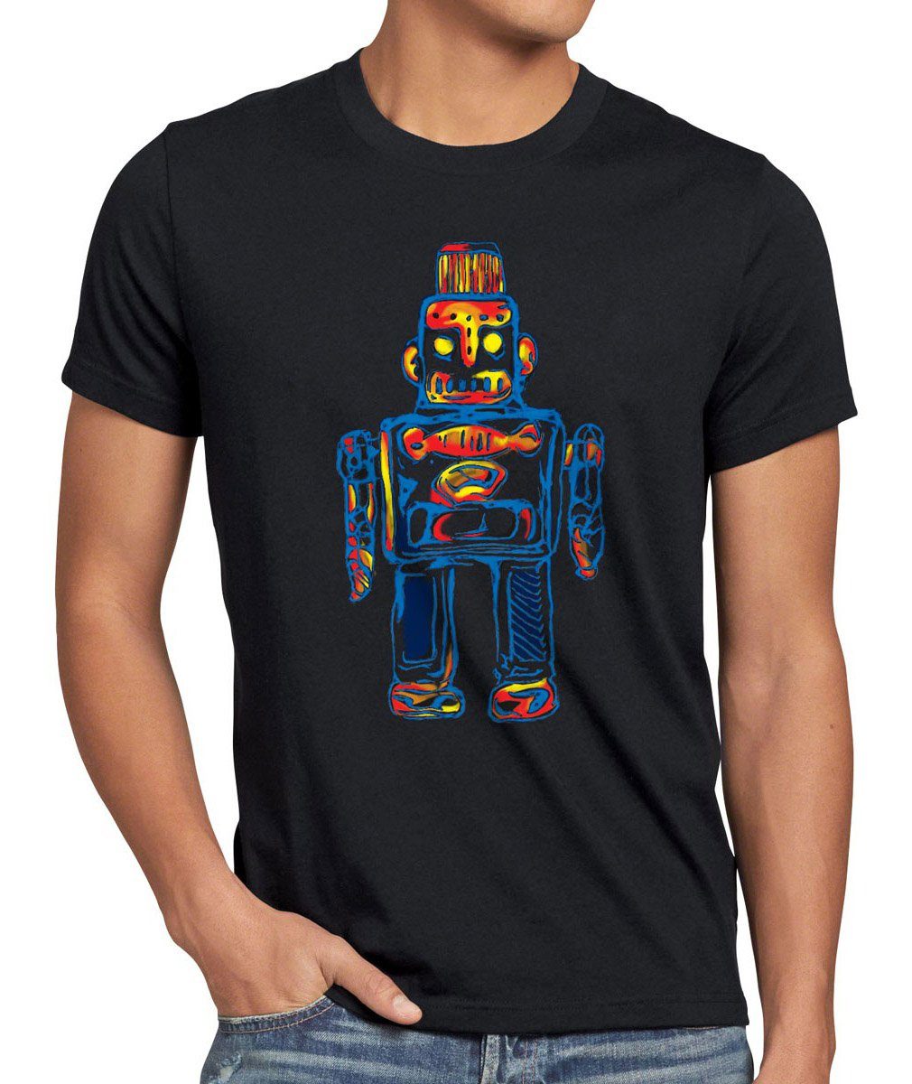 style3 Print-Shirt Herren T-Shirt Sheldon Toy Robot big bang cooper tbbt Roboter spielzeug Leonard schwarz