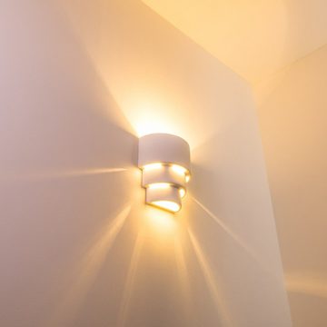 hofstein Wandleuchte »Bionde« Wandlampe aus Keramik in Weiß, ohne Leuchtmittel, mit Up & Down-Effekt, E27, Innen mit handelsüblichen Farben bemalbar