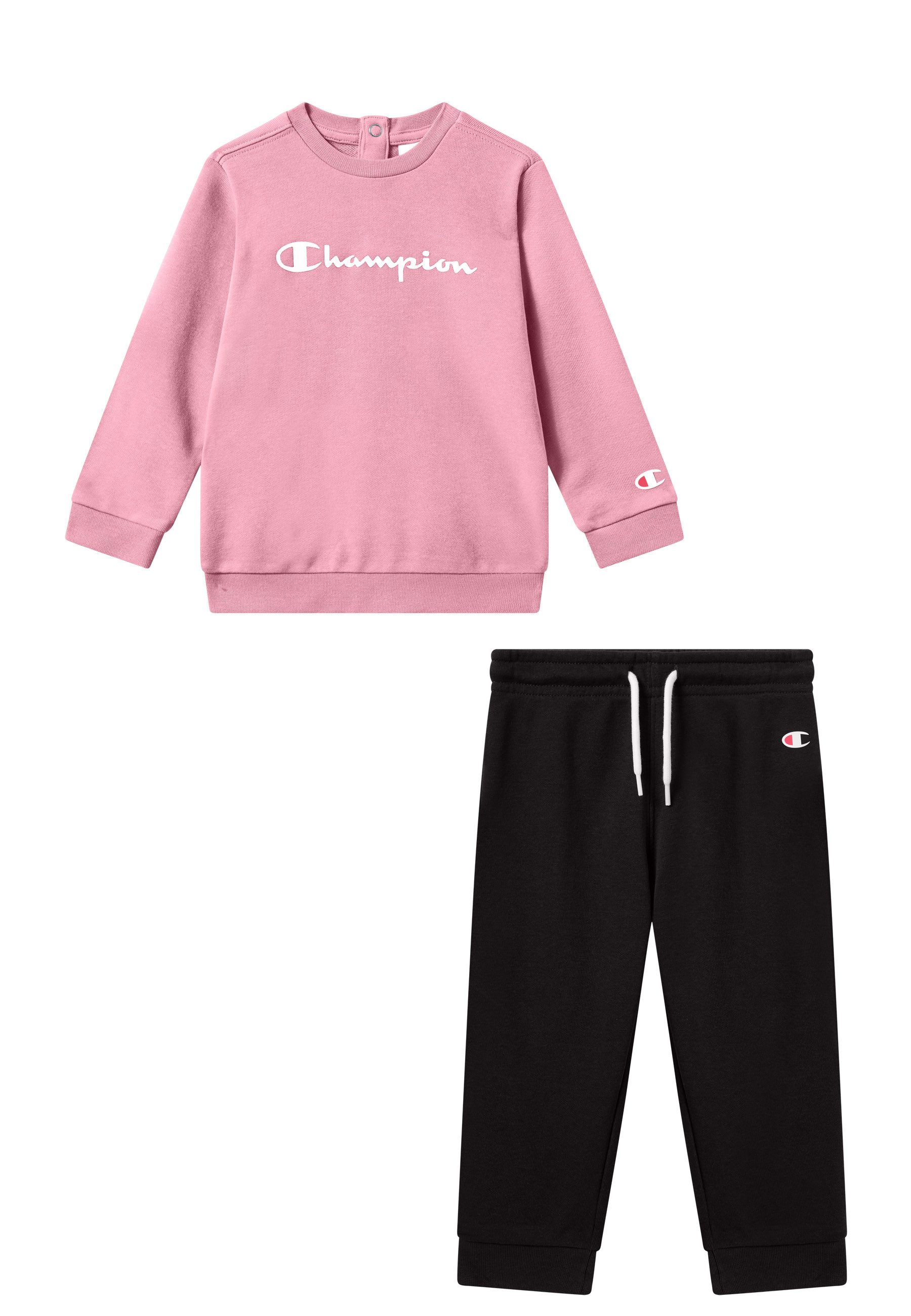 Champion Jogginganzug ICONS CONTRAST Toddler Terry Crewneck Sweatsuit (2-tlg), 2-teiliges Set, aus Baumwolle und Polyester, bequeme Passform