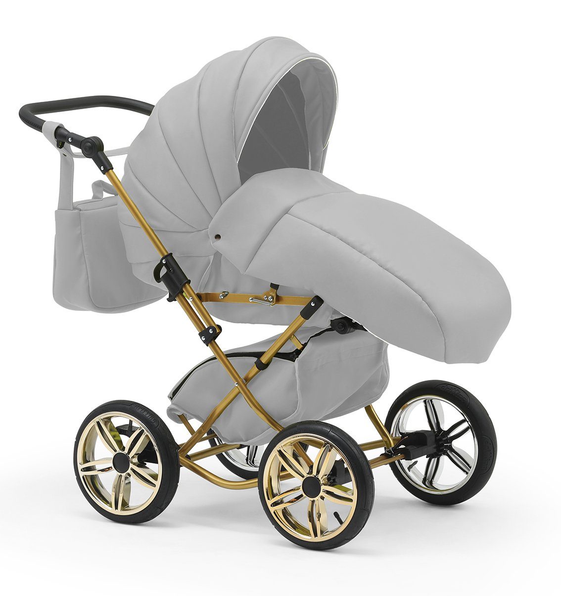 babies-on-wheels Kombi-Kinderwagen Sorento 2 in 11 4 von Geburt Hellgrau-Schwarz 30 Jahre Designs - 1 in bis - Teile