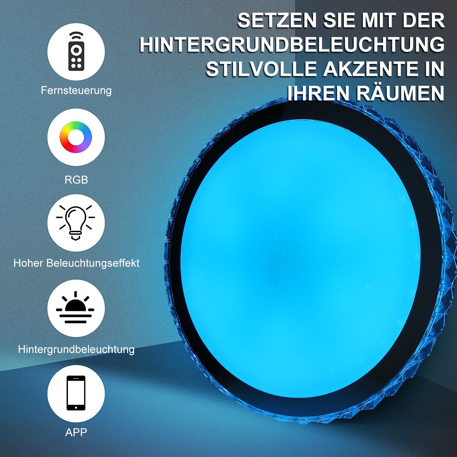 WILGOON Deckenleuchte RGB Sternenhimmel Dimmbar, Fernbedienung günstig online kaufen