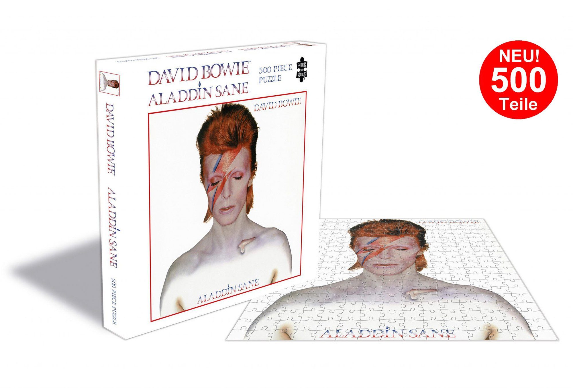 empireposter Puzzle David Bowie Aladdin Sane - 500 Teile LP Cover Puzzle im Format 39x39 cm, 500 Puzzleteile