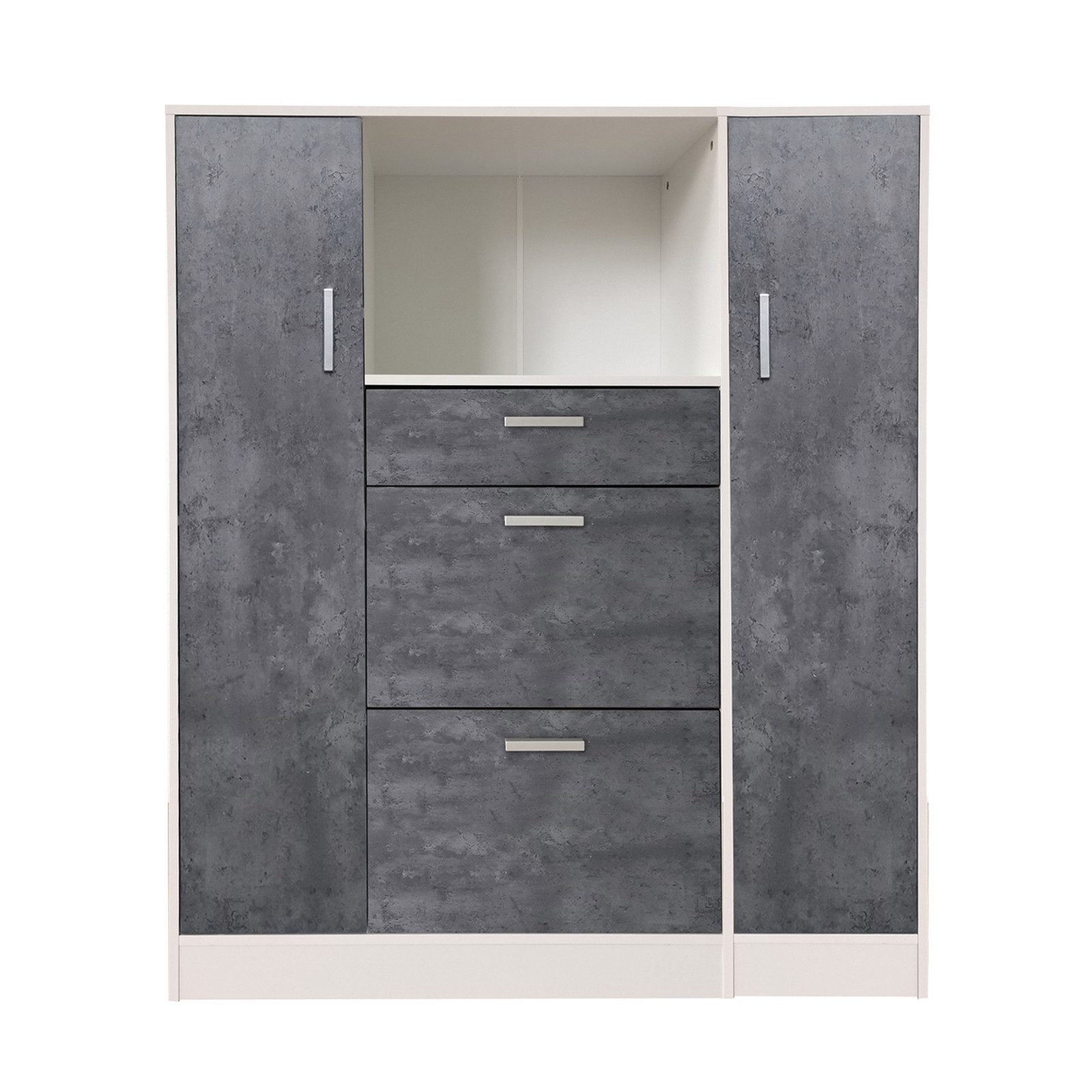 HTI-Line Küchenbuffet Küchenschrank Kombi L und S Blanca (Set, 2-St., 1x Küchenschrank Kombi L Blanca, 1x Küchenschrank Kombi S Blanca) Küchenbuffet Mehrzweckschrank Mikrowellenschrank