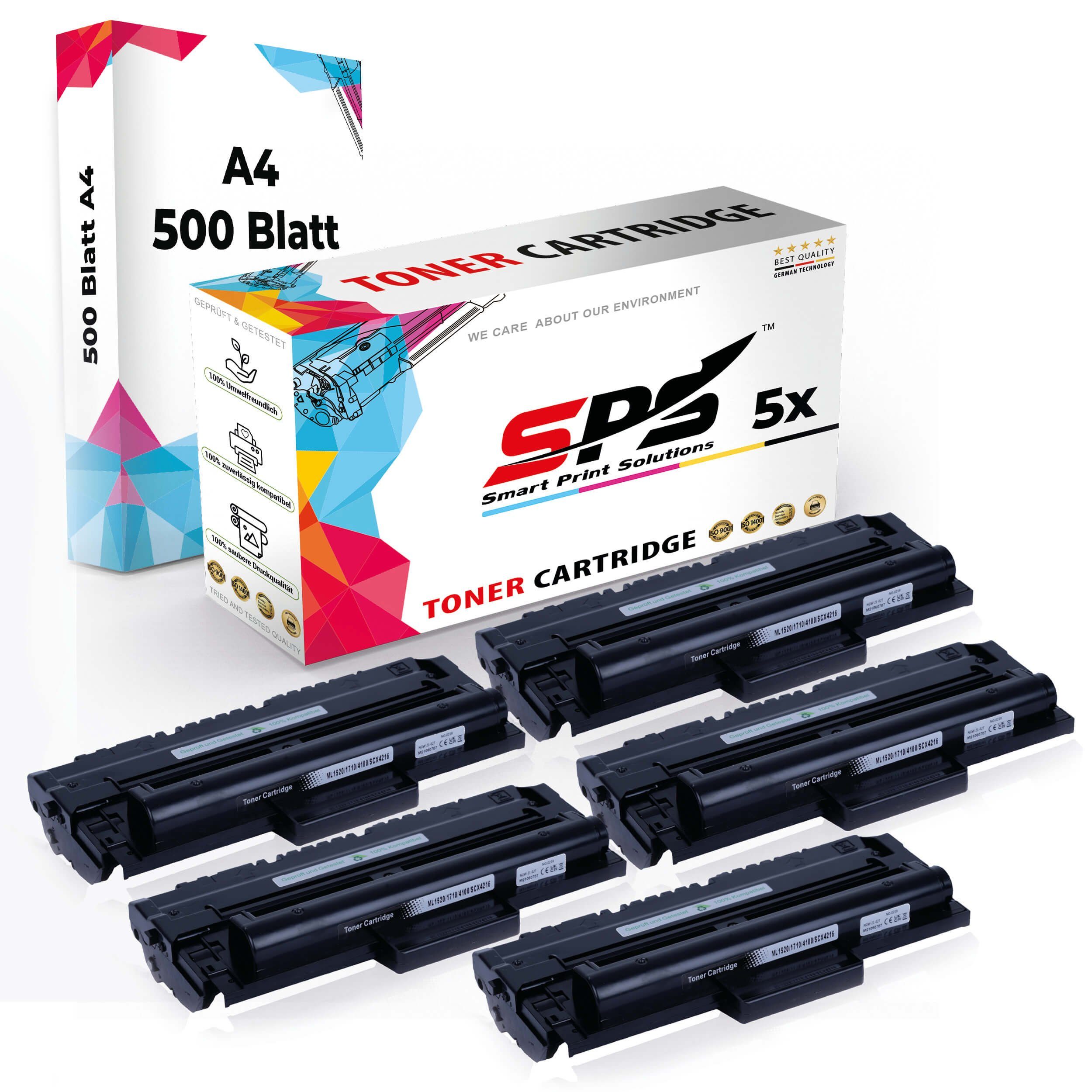 5x Toner,1x Druckerpapier 5x Pack, Multipack A4 (5er SPS A4 Tonerkartusche Set Kompatibel, + Druckerpapier)