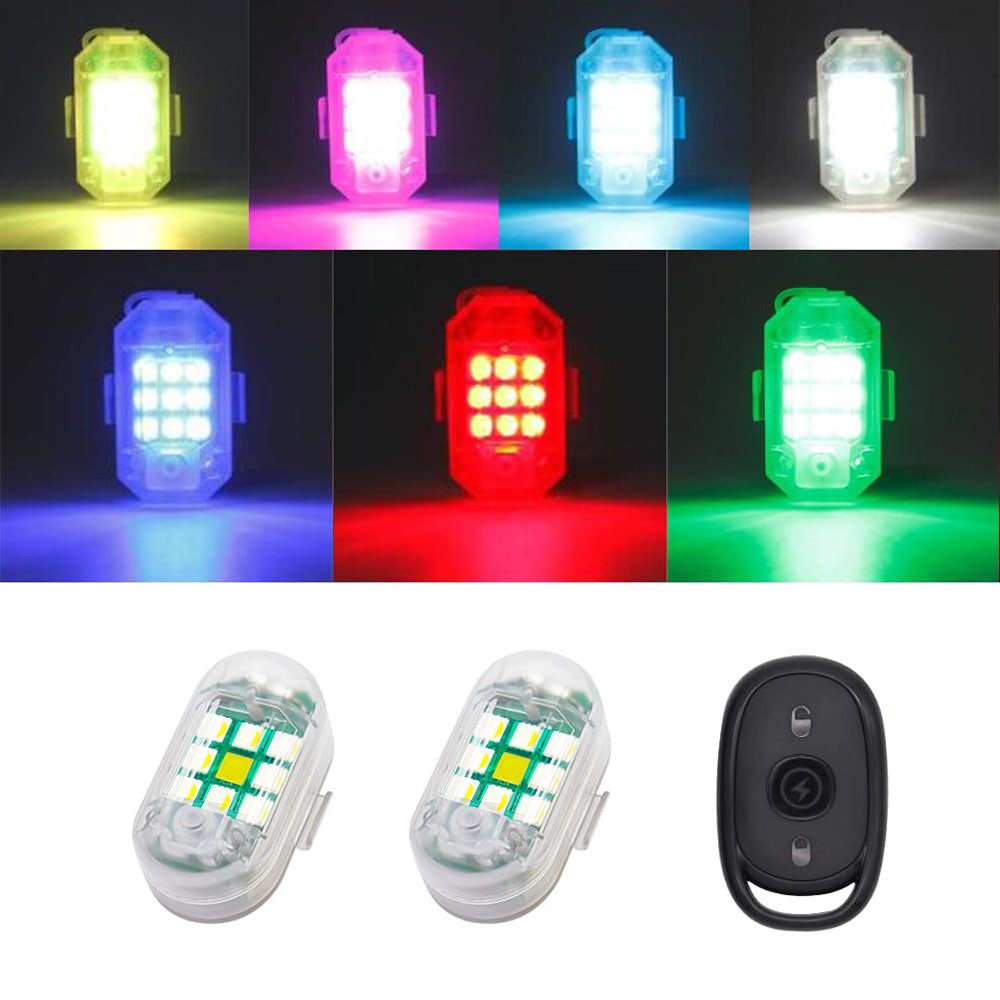 Rückleuchte Auto Fernbedienung Blitzlicht, Drahtloses Led 7 Colours USB-Aufladung