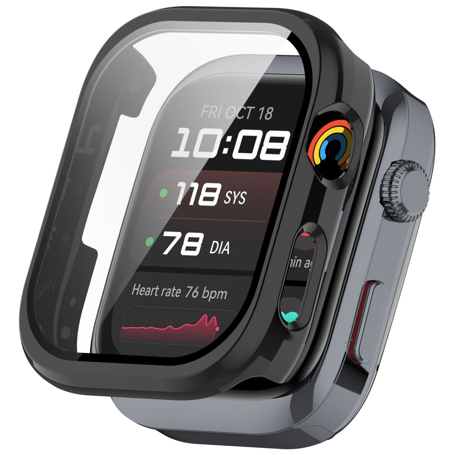 Wigento Smartwatch-Hülle Für Huawei Watch D2 Kunststoff PC Smart Hülle + H9 Hart Glas Schwarz, Schutzhülle aus PC + Hart Glas für Rundumschutz