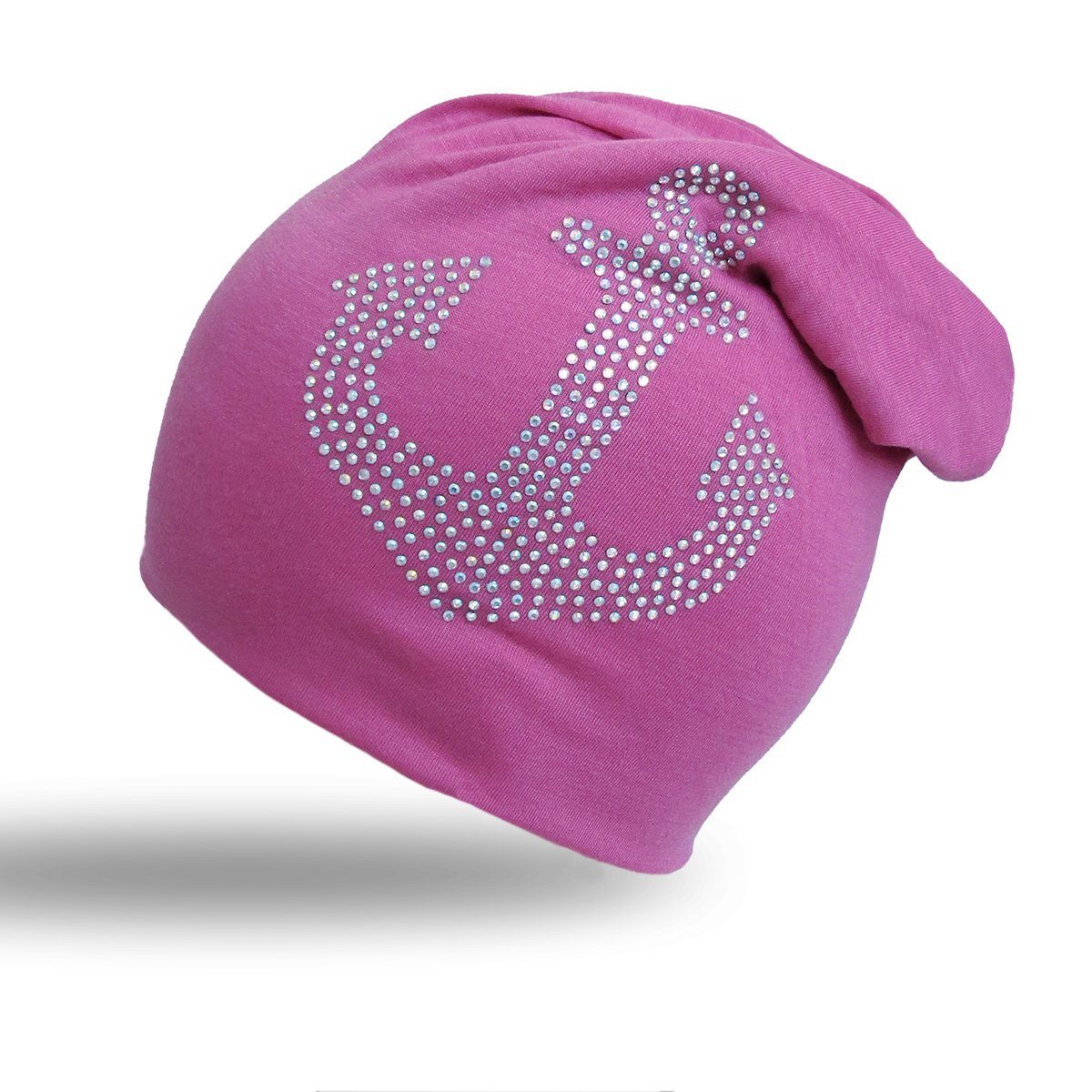 Sonia Originelli Beanie Beanie Mütze Kind "Prisma Anker" Kindermütze Strasssteine altpink